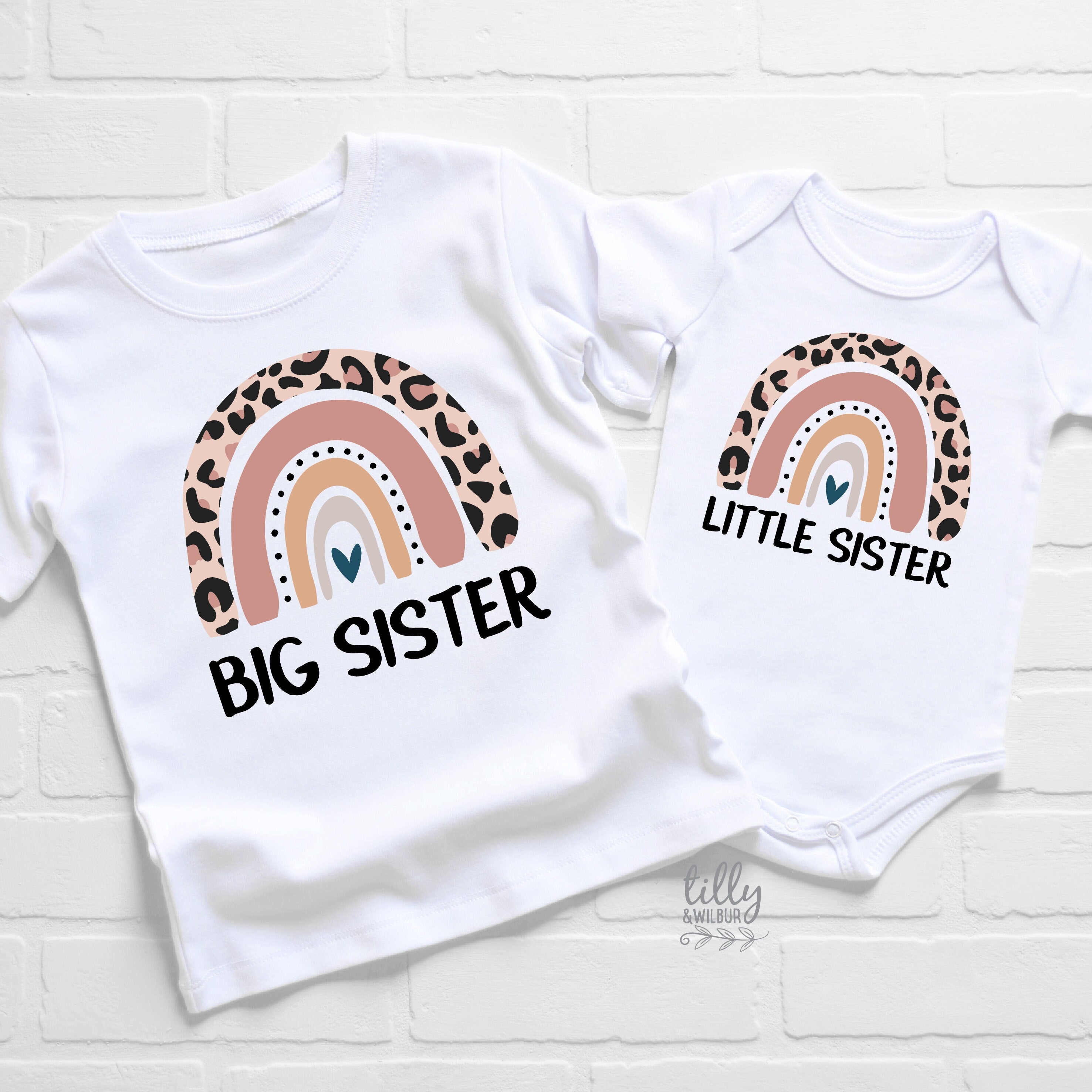 Big Sister Little Sister Matching Rainbow Outfits - Cute Coordinating Sister Sets for Family Photos & Special Occasions