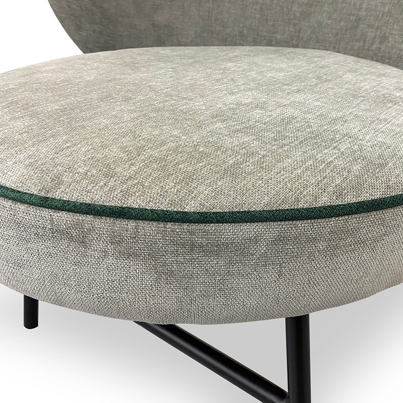 AVENIR Modern Lounge Chair - Grey & Green Upholstered Accent Chair for Living Room, Bedroom, or Office - Comfortable Reading Chair with Ergonomic Design