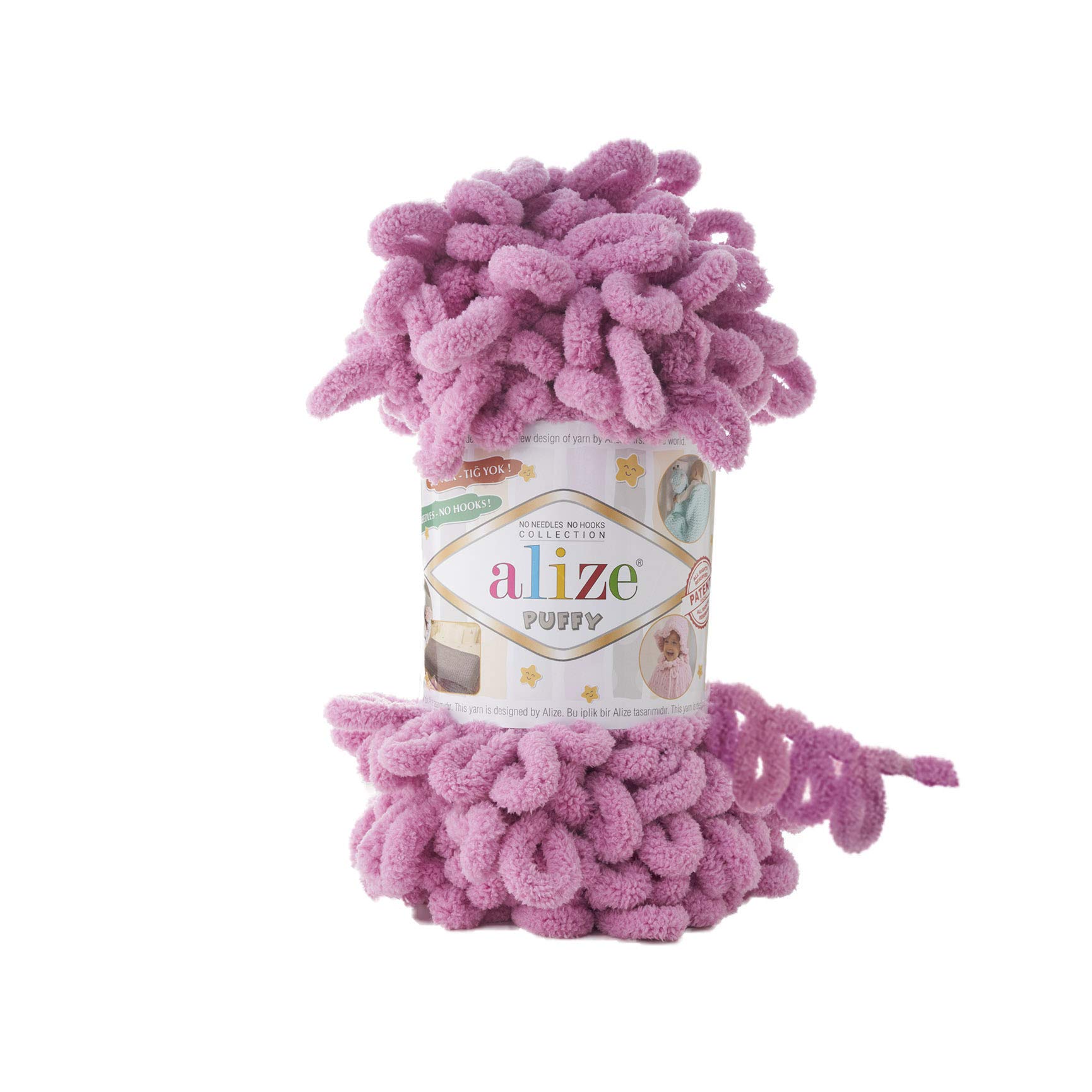 Alize Puffy Baby Blanket Yarn - 2 Skeins (200g, 20yds) 100% Micropolyester Soft Chunky Knitting Yarn for Baby Blankets, Scarves & DIY Crafts - Super Bulky Hand Knitting & Crochet Yarn for Cozy Winter Projects