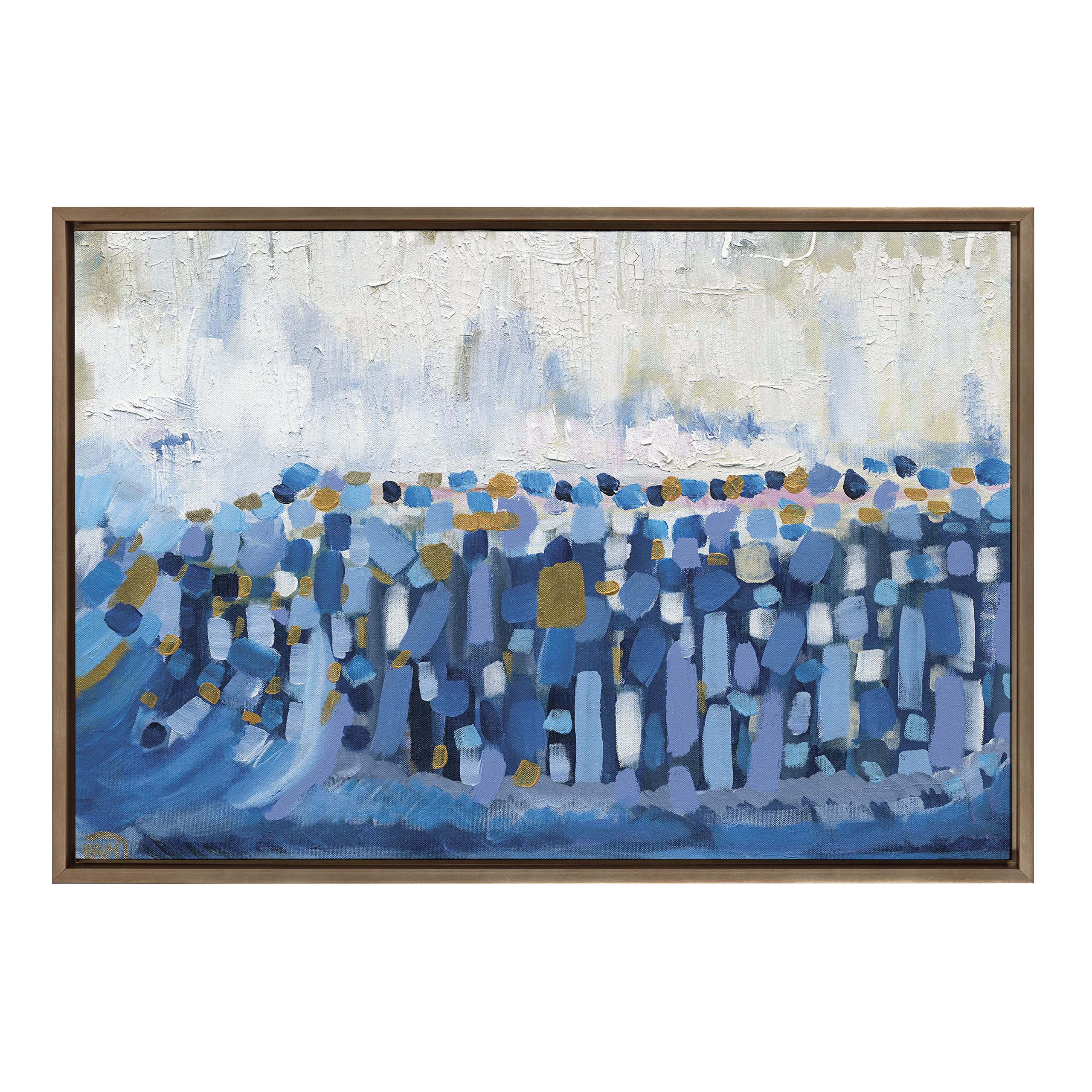 Kate & Laurel Sylvie Queen Elizabeth II Framed Canvas Wall Art by Leah Nadeau - 23x33 Inches Gold Modern Abstract Print for Living Room, Bedroom & Office Decor