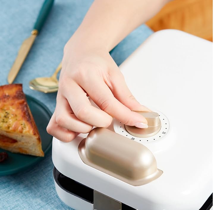 CAUME Non-Stick Sandwich Maker - PFOA & PFAS Free Stainless Steel Grill - Modern White Design for Perfect Paninis & Grilled Cheese - Ideal for Breakfast, Lunch & Quick Snacks at Home or Office