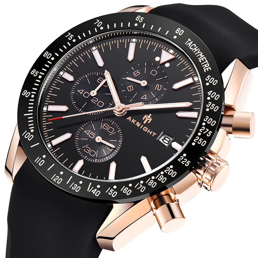 Waterproof Stainless Steel Analog Chronograph Quartz Watch for Men - Classic Business Dress Watch with Easy Read Dial | Perfect for Office, Formal Events & Everyday Wear