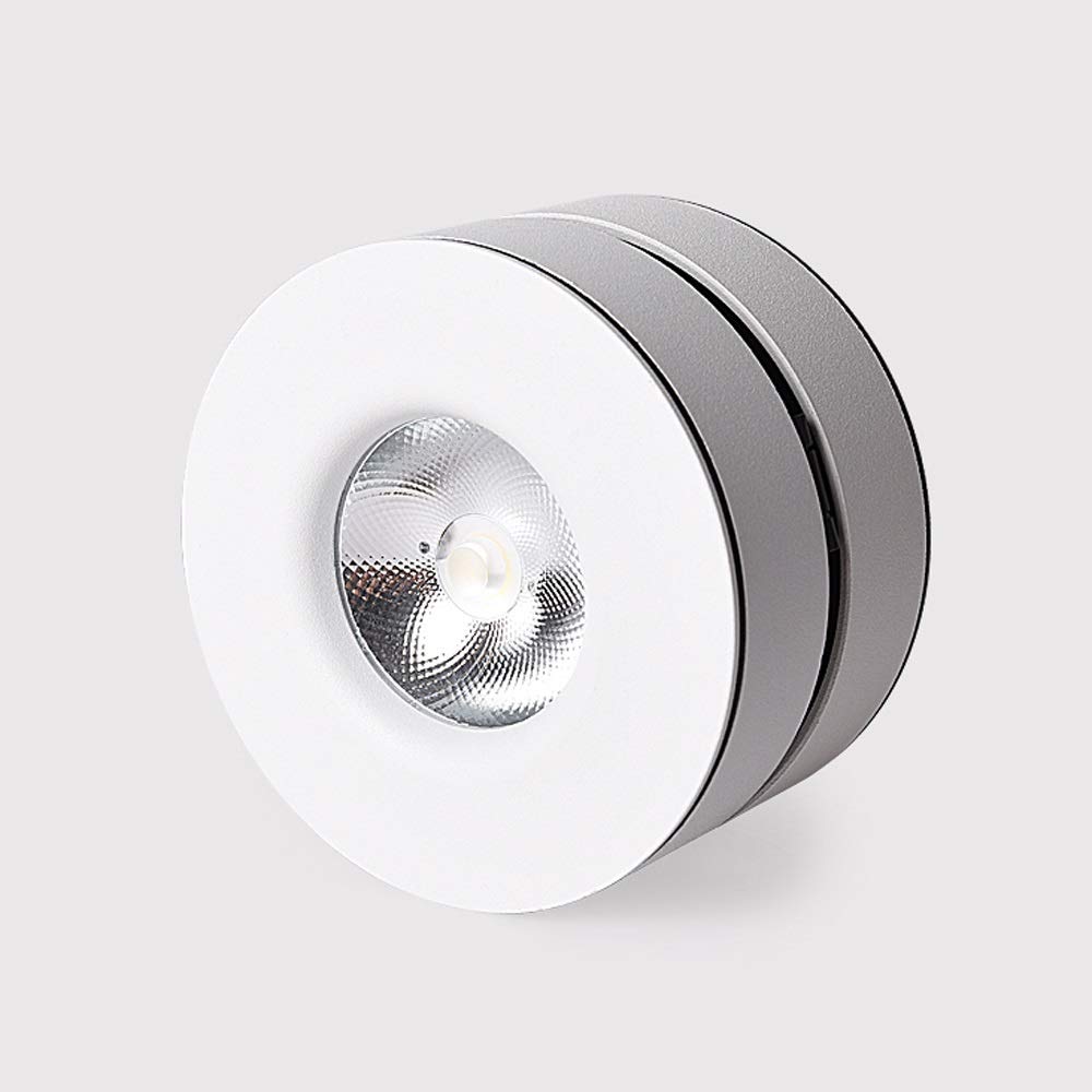 Adjustable 355° Scandinavian LED Ceiling Spotlight - White Modern Downlight for Living Room, Bedroom & Outdoor Use - Energy Efficient Panel Light with COB Technology