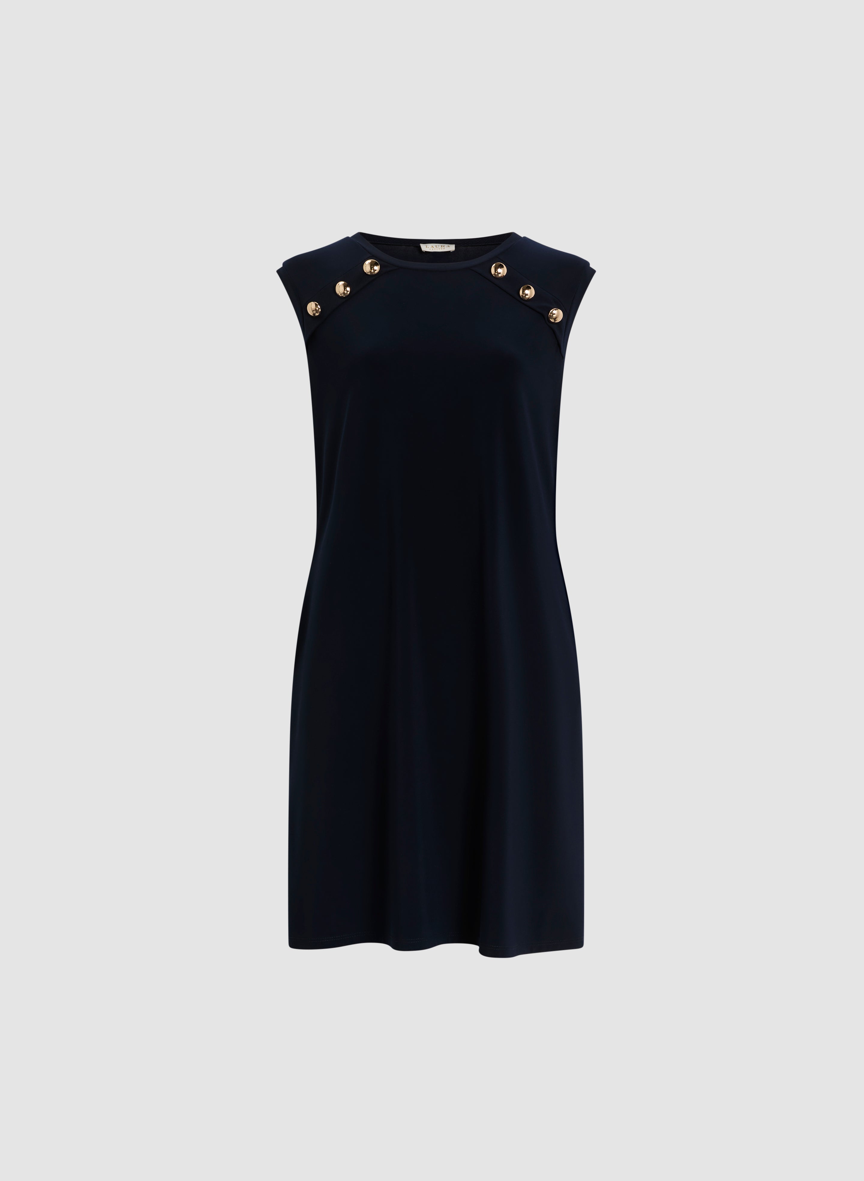 Elegant A-Line Dress with Decorative Buttons - Perfect for Casual Outings, Office Wear & Special Occasions