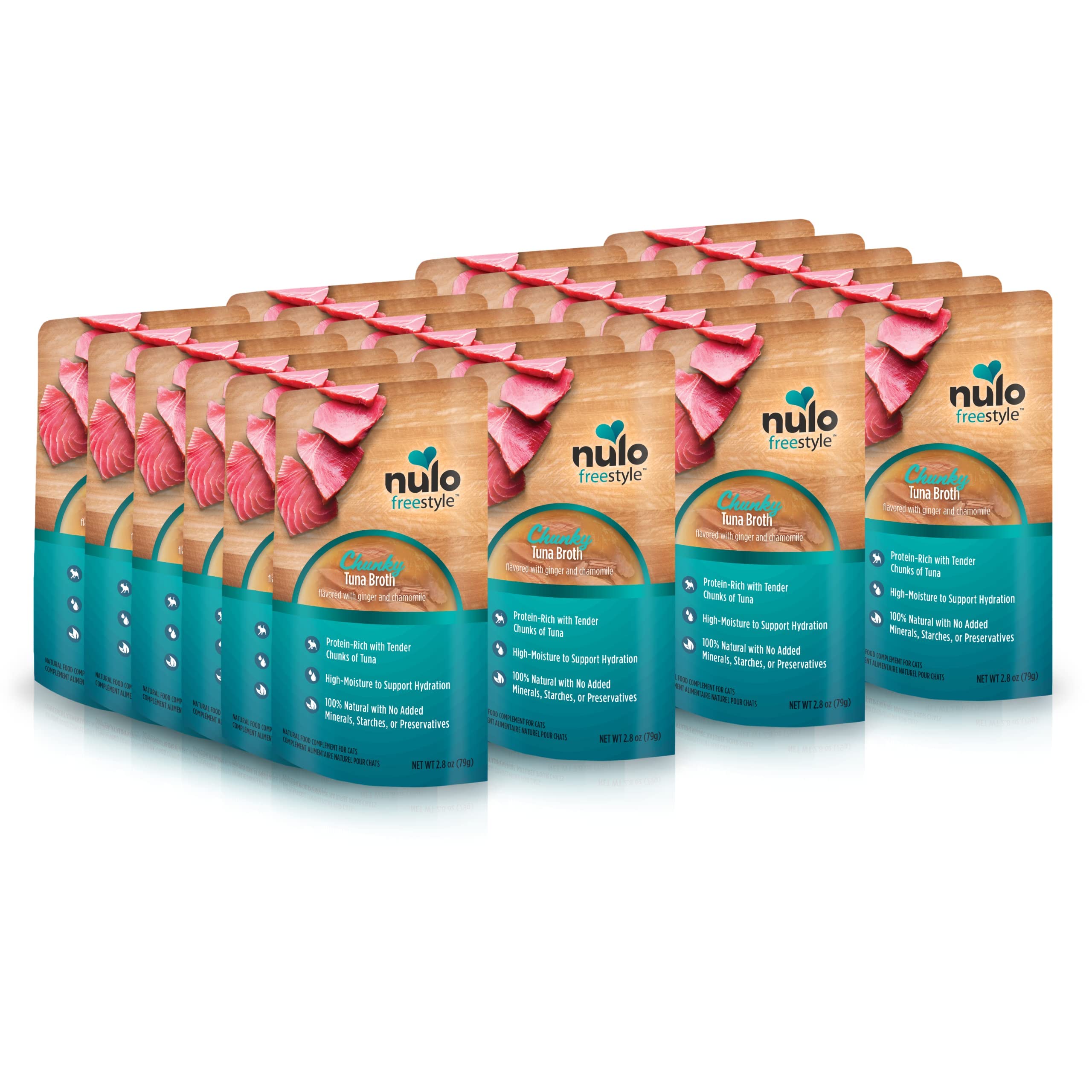 Nulo FreeStyle Chunky Tuna Cat Food Topper Pouch - 2.8oz Wet Cat Food Supplement for Picky Eaters | Perfect for Mixing with Dry Food or as a Tasty Treat