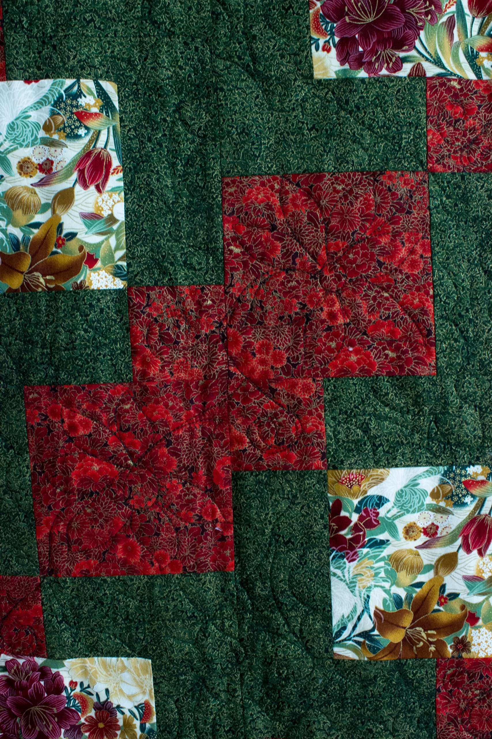 Asian Elegance Quilt - Traditional Handmade Bedspread with Exquisite Embroidery | Perfect for Home Decor, Bedroom Luxury & Cultural Gift Giving