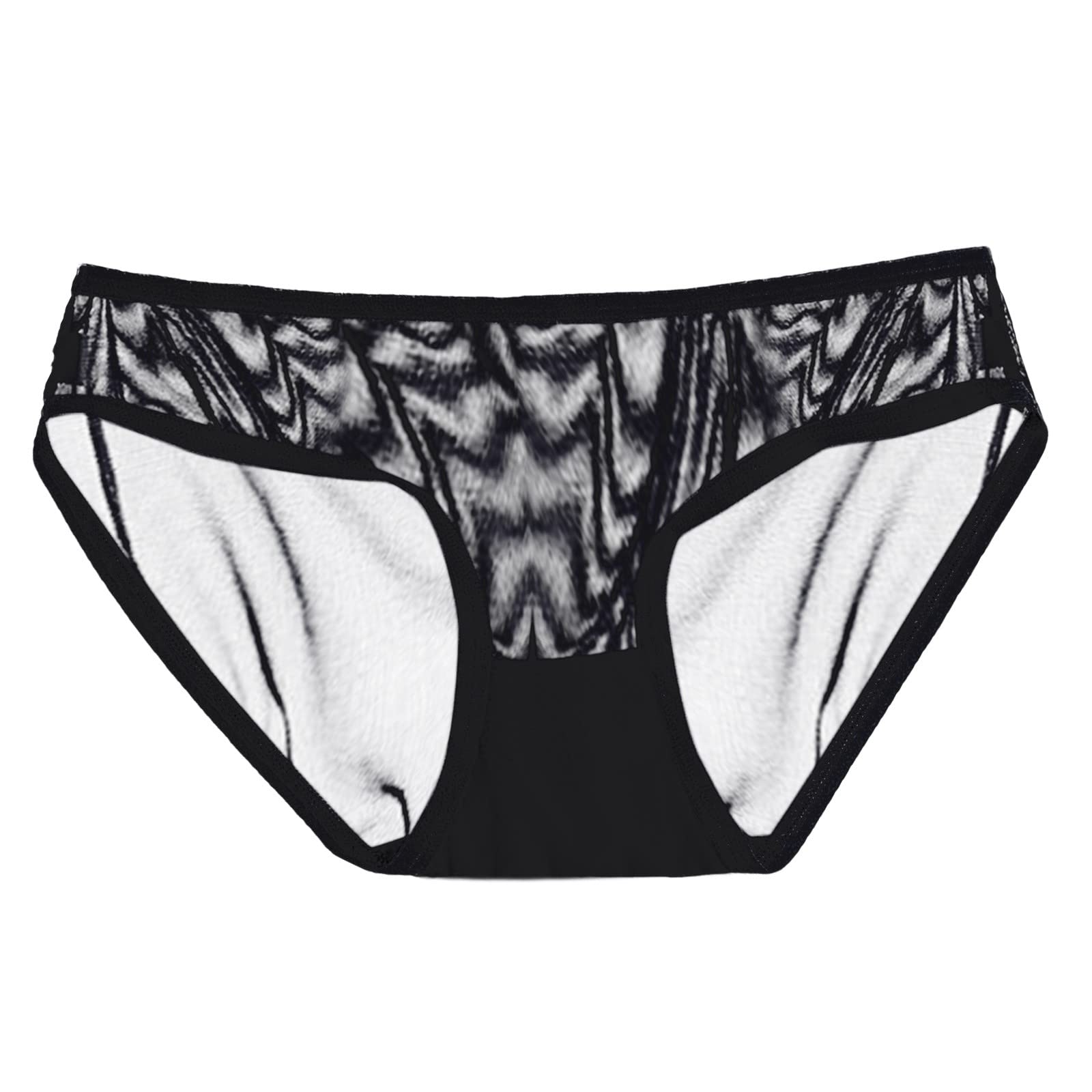 XINSHIDE Women's Low Waist Sheer Mesh Underwear - 5 Pack Seamless Panties with Thigh High Knit Socks | Comfortable Briefs for Daily Wear, Yoga & Sleep | Cute Ladies Intimates