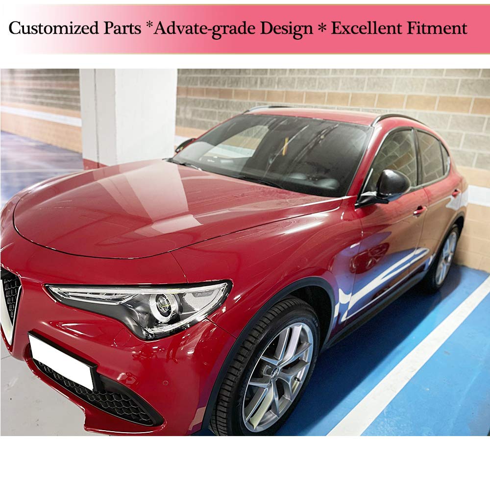 MCARCAR KIT Real Dry Carbon Fiber Mirror Cover for Alfa Romeo Stelvio 2017-2019 - Side Rearview Mirror Caps, Exterior Shell Upgrade - Perfect for Car Enthusiasts & Customization