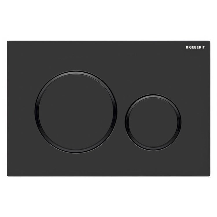 Sigma20 Dual Flush Actuator Plate - Matte Black with Polished Black Accent for Sigma Concealed Tanks (2x6 & 2x4 Installations) - Perfect for Modern Bathroom Renovations and Water-Saving Toilet Upgrades