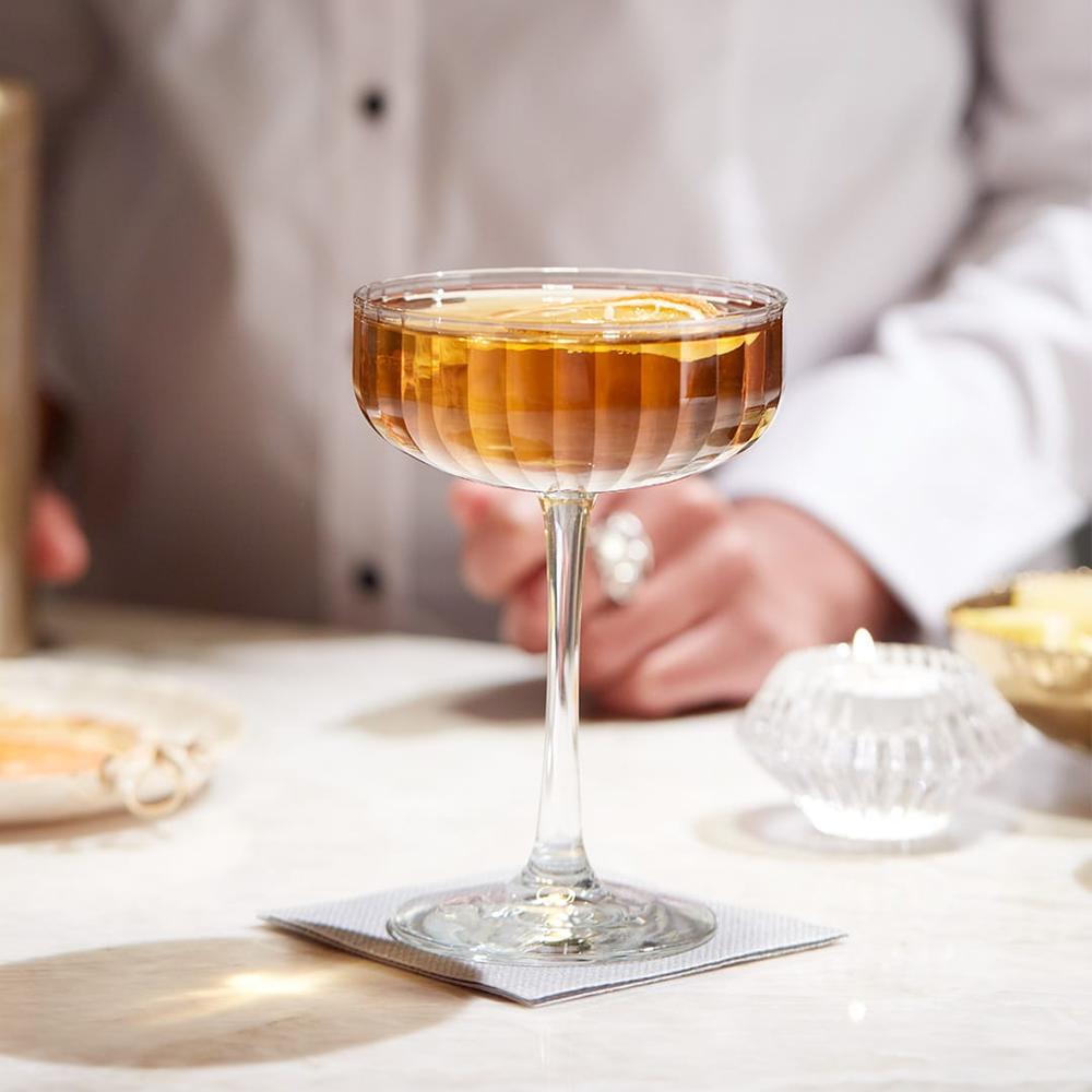 Libbey Linear 8.5 Oz Coupe Glass Set of 12 - Elegant Stemware for Champagne, Cocktails & Desserts - Perfect for Weddings, Parties & Fine Dining