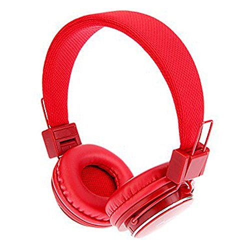 Ameego Foldable Bluetooth Headphones with Mic, Micro SD/TF Card Slot, FM Radio & 3.5mm AUX - Wireless/Wired Stereo Headset with Volume Control & APP for Smartphone, Tablet, PC, Laptop, Gaming (Red) - Perfect for Commuting, Workouts & Home Entertainment