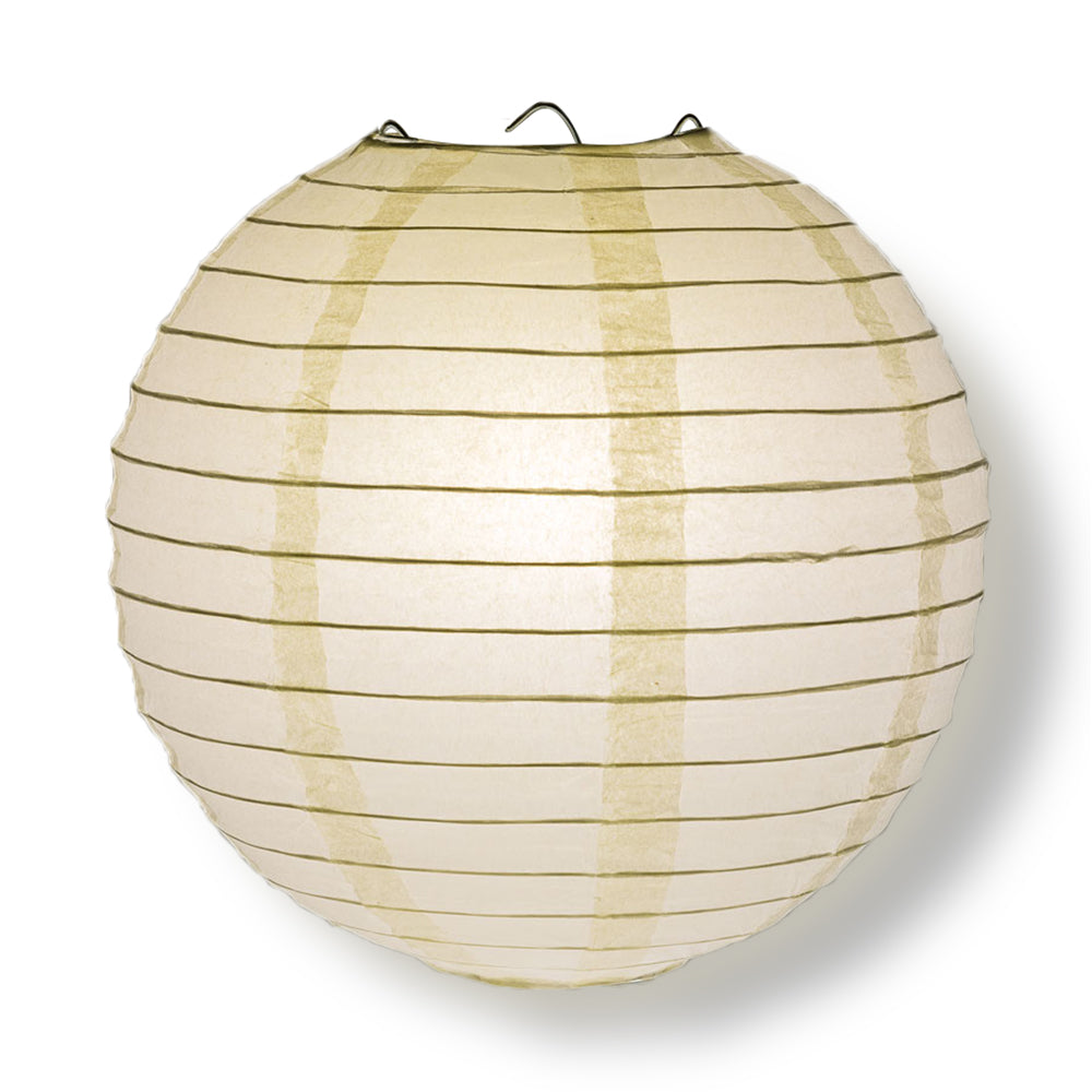 12-Piece Beige/Ivory Chinese Paper Lantern Set - 12/10/8 Inch Hanging Wedding & Party Decorations - Perfect for Asian-Themed Events, Home Decor, and Festival Celebrations