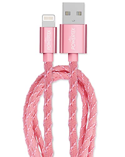 Liquipel Powertek Twizzler MFi Certified Lightning Cable - 6ft Fast Charging USB Cable for iPhone iPad - Tangle-Free Durable Design (Pink) - Perfect for Home, Office & Travel Charging