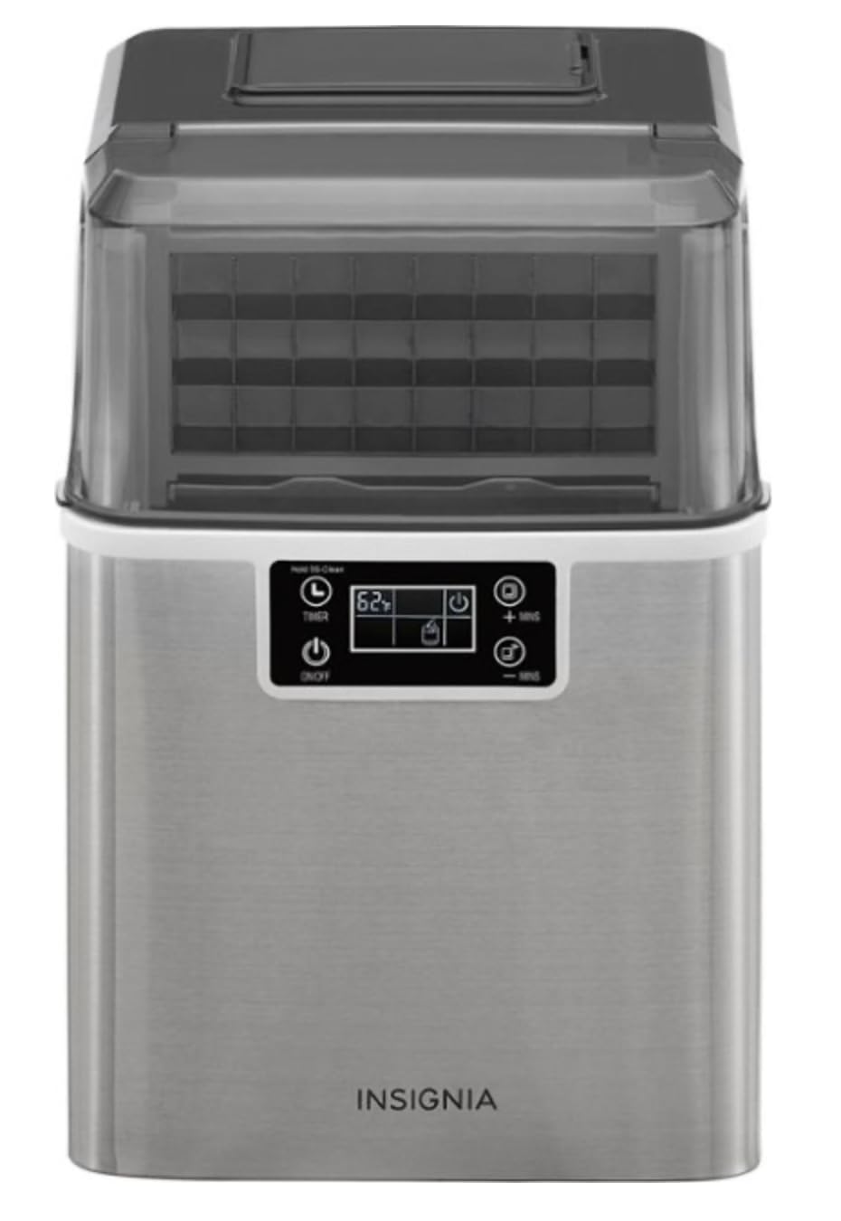 INSIGNIA Clear Ice Maker - Countertop Ice Machine for Home, Bar & Office | Fast & Quiet Ice Production | Perfect for Cocktails, Drinks & Entertaining