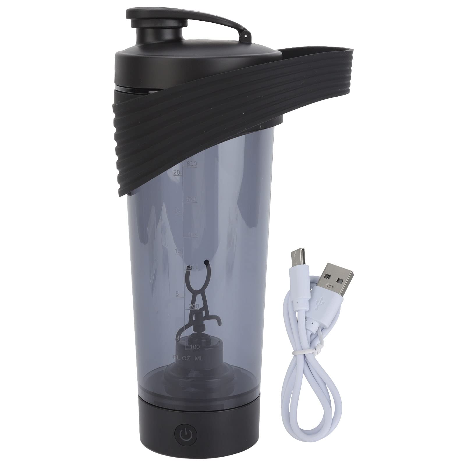 USB Rechargeable Automatic Black Electric Shaker Bottle for Gym, Workout, and Protein Mixing - Ideal for Fitness Enthusiasts & Athletes