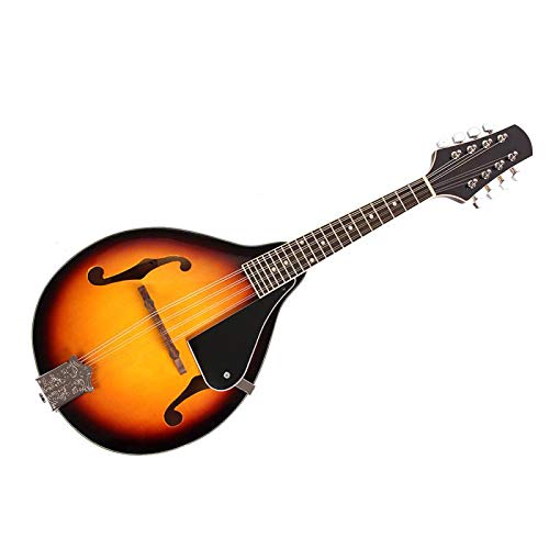 Premium Lykos Cambered Wood Mandolin with Acoustic Strings - Sunset Finish | Professional Quality Instrument for Folk, Bluegrass & Celtic Music Performances