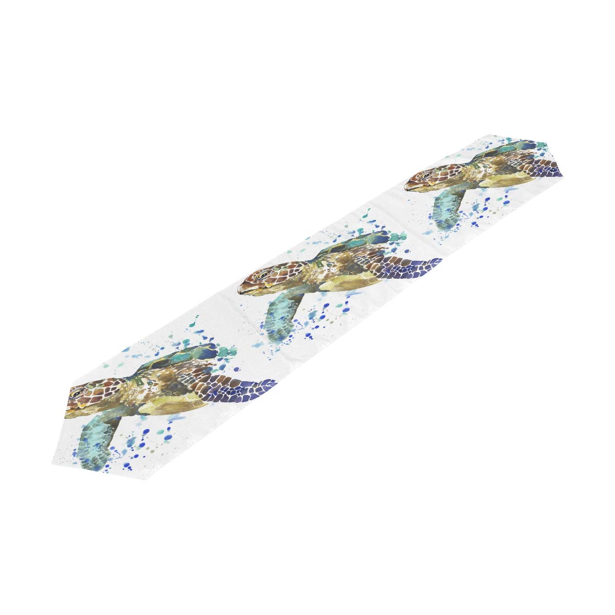 AUUXVA 13x70 Inches Long Ocean Sea Turtle Pattern Polyester Table Runner - Decorative Tablecloth for Kitchen, Dining Table, Coffee Table, Party, Banquet & Holiday Decorations | Perfect for Beach Themed Weddings, Coastal Home Decor & Summer Entertaining