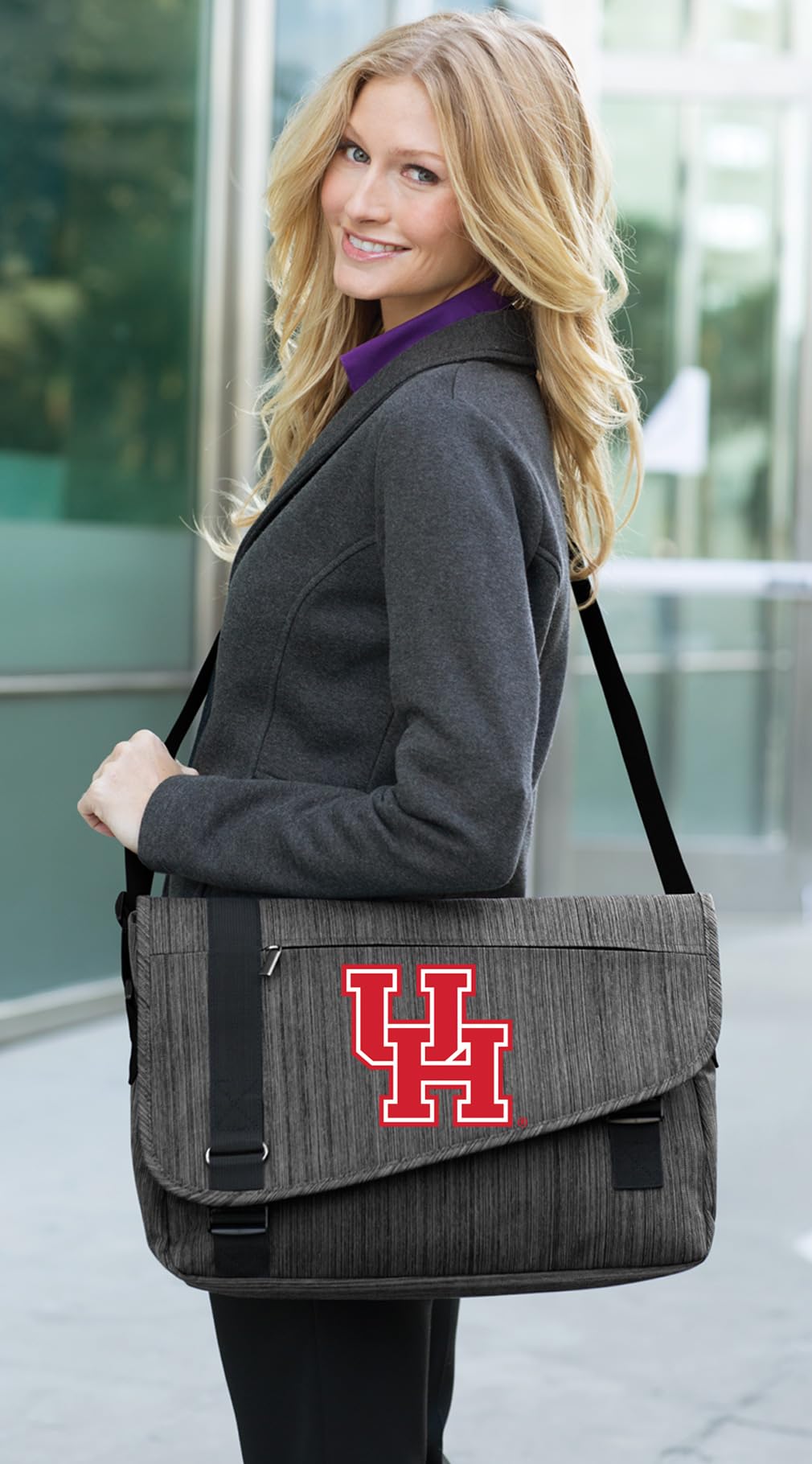 University of Houston Laptop Bag | UH Computer Messenger Briefcase for Students & Professionals | Durable & Stylish for Campus & Office Use
