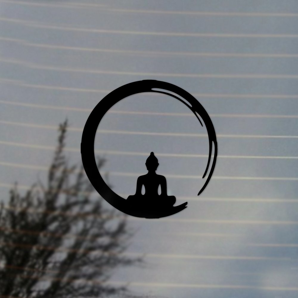 Buddha Brushstroke Vinyl Decal for Cosplay & Fan Gear - Black | Perfect for Laptops, Cars, Walls & DIY Projects