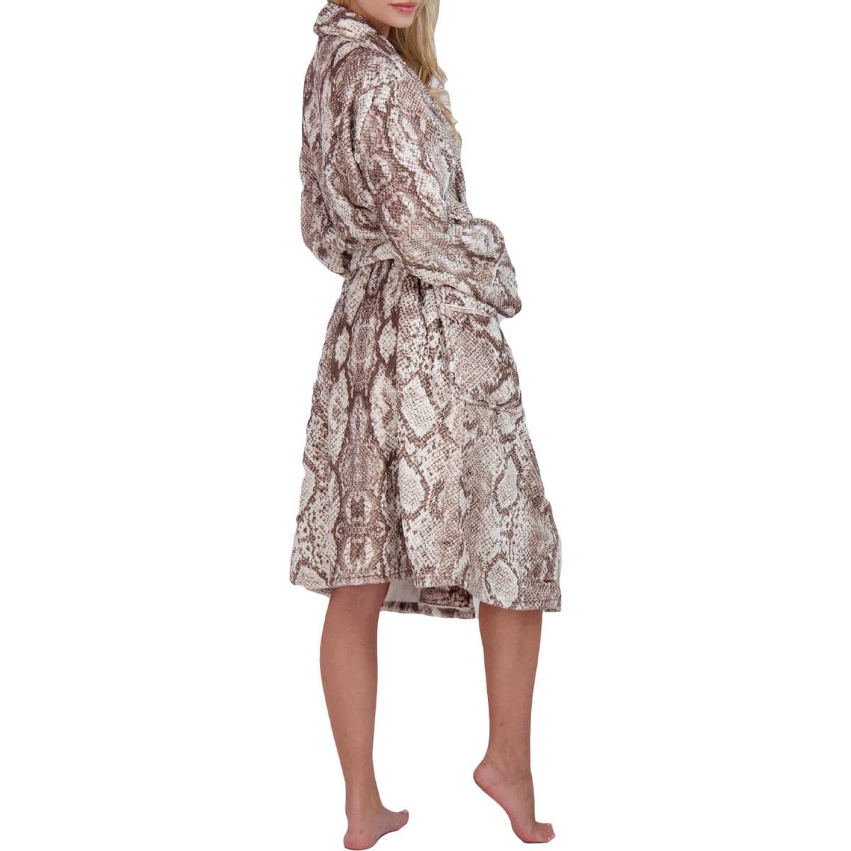 PJ Salvage Women's Luxe Plush Robe - Soft Fleece Bathrobe for Spa, Lounge & Relaxation at Home - Cozy Winter Robe with Pockets