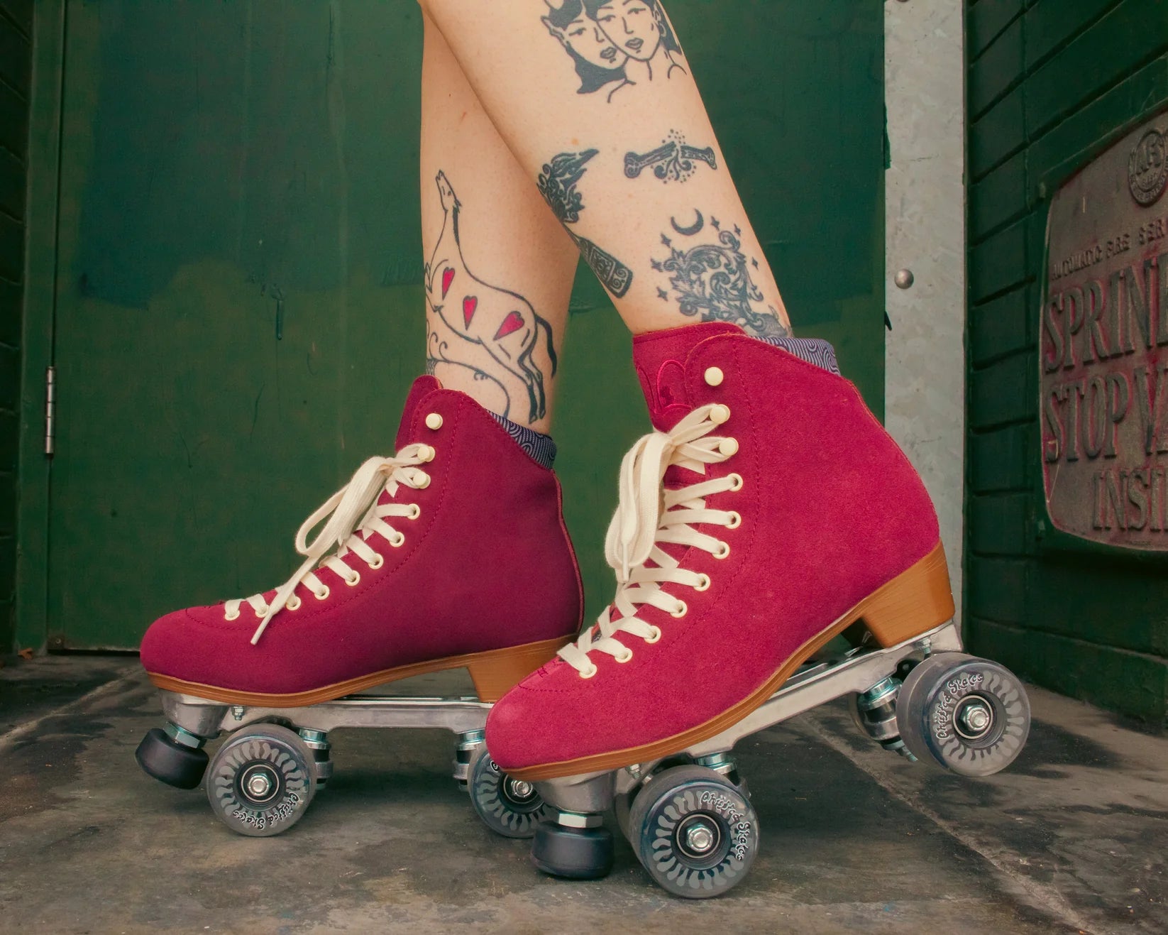 Chuffed Skates Wanderer Roller Skates for Women - Premium Burgundy Outdoor & Indoor Quad Roller Skates with Comfortable Padding - Perfect for Rink, Park, Street Skating and Fitness