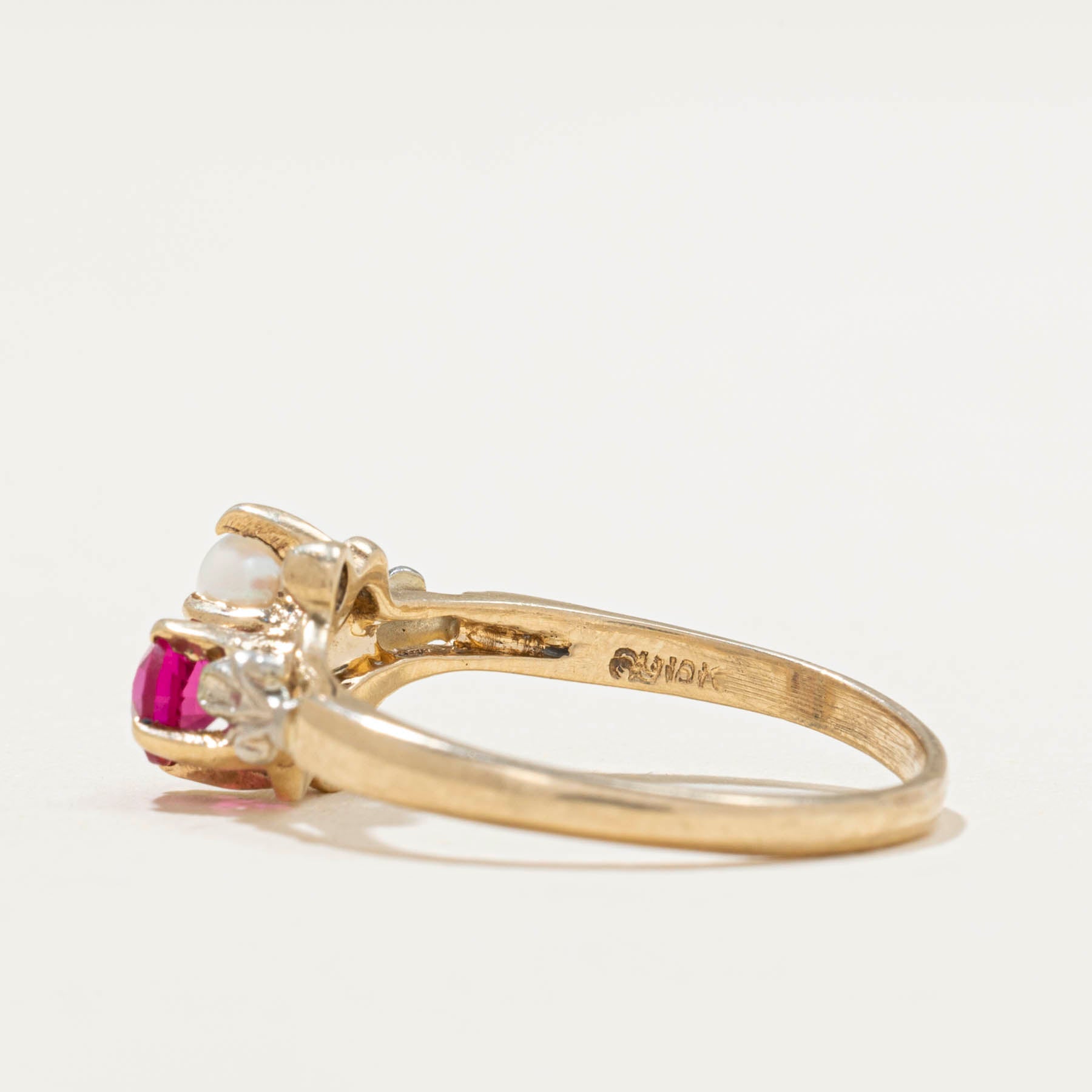 Toi et Moi Ruby & Pearl Ring | 0.50 Carat Total Weight | Size 7.25 | Elegant Promise Ring for Anniversary, Engagement & Special Occasions