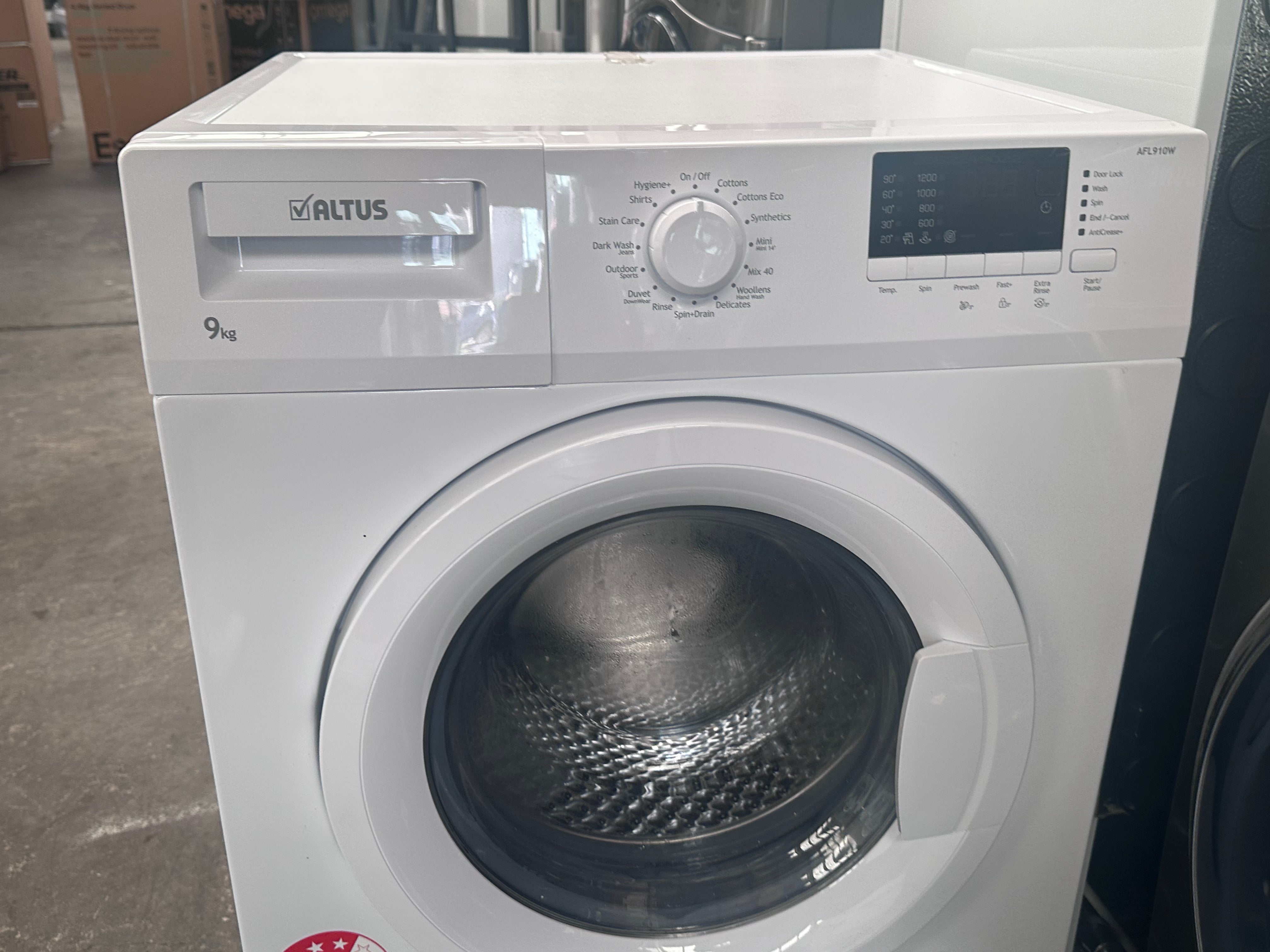 Altus AFL910W 9kg Front Load Washing Machine - Factory Refurbished for Home & Laundry Room Use
