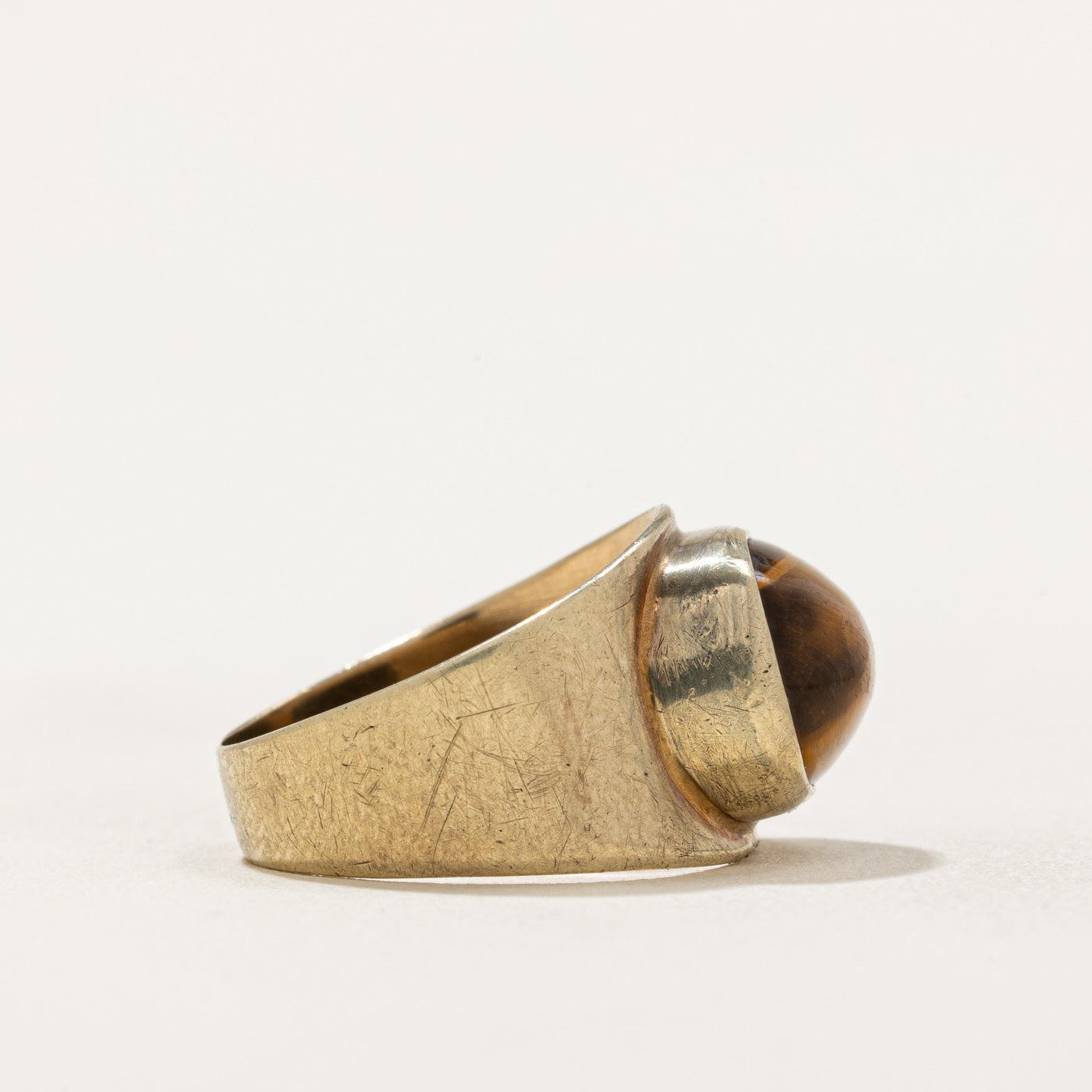 Tiger's Eye Cocktail Ring - 3.50 Carat Genuine Stone - Size 5.75 - Elegant Statement Jewelry for Women - Perfect for Evening Parties, Weddings & Special Occasions