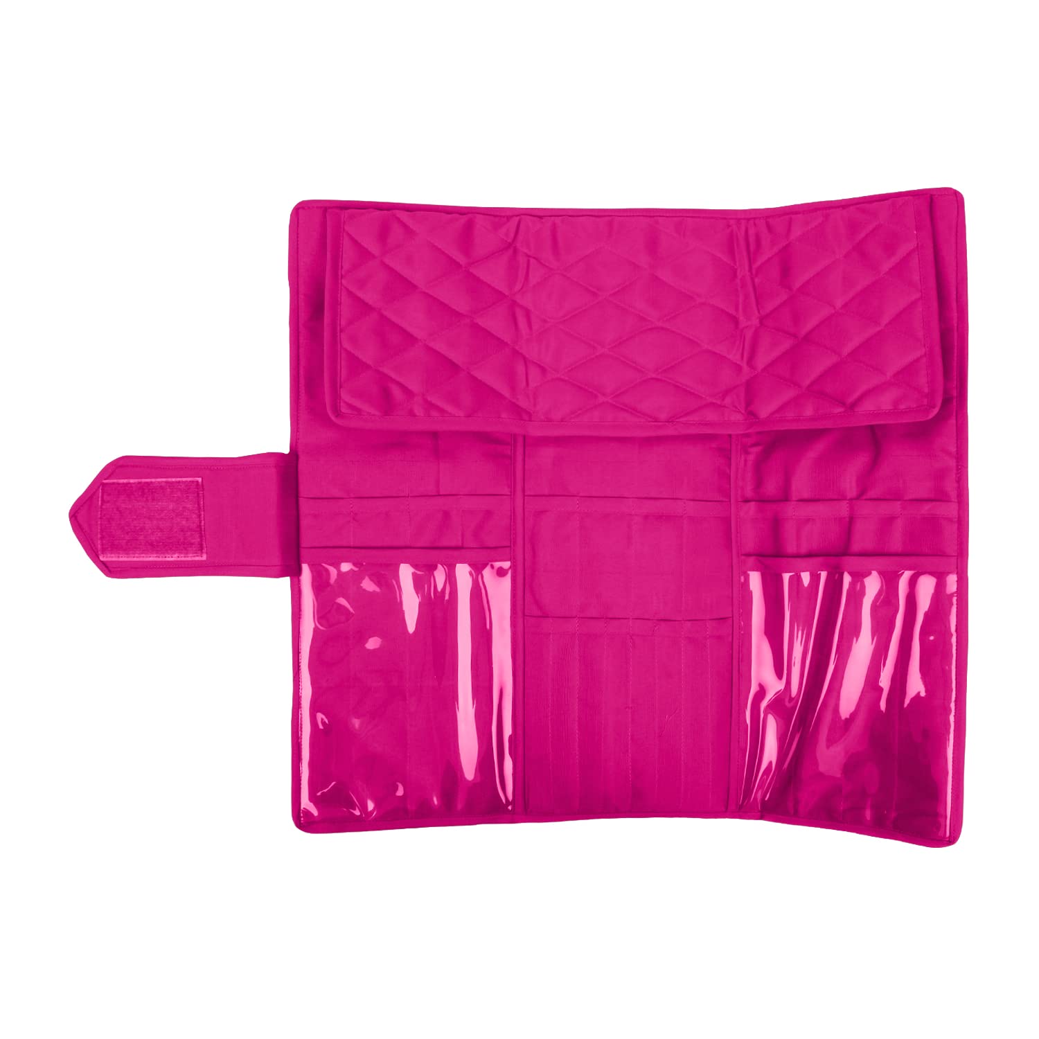 Yazzii Knitting Needles Case - Portable Travel Organizer for Crochet & Knitting Needles - Rolling Storage Pouch with Multiple Pockets - Perfect for Crafters, Knitters & On-the-Go Projects (Fuchsia)