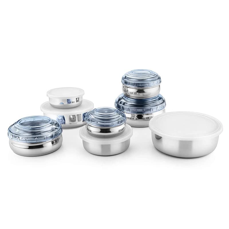 WIBSIL Stainless Steel Food Storage Containers with Airtight Lids - 8-Piece Set of Reusable Metal Lunch Boxes for Kids & Adults | Rustproof, Leakproof & BPA-Free | Perfect for Meal Prep, School Lunches & Picnics