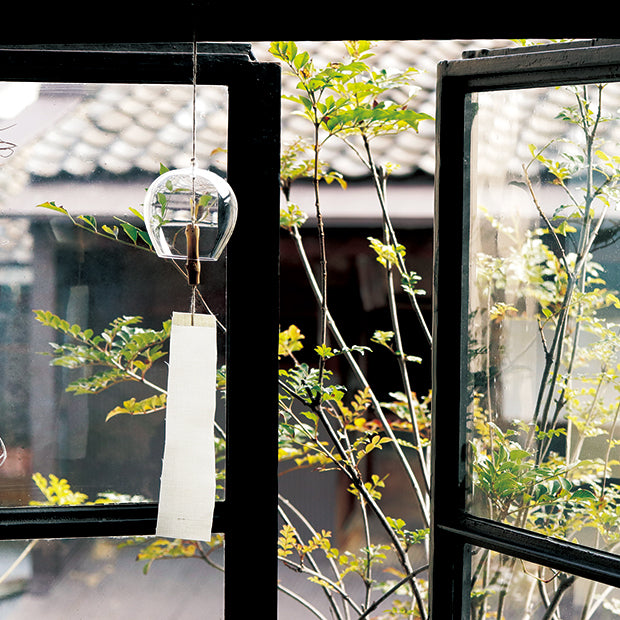 Authentic Kyoto Japanese Glass Wind Chime (Furin) - Handmade in Japan, Elegant Outdoor & Indoor Decor for Garden, Patio, Porch, and Home