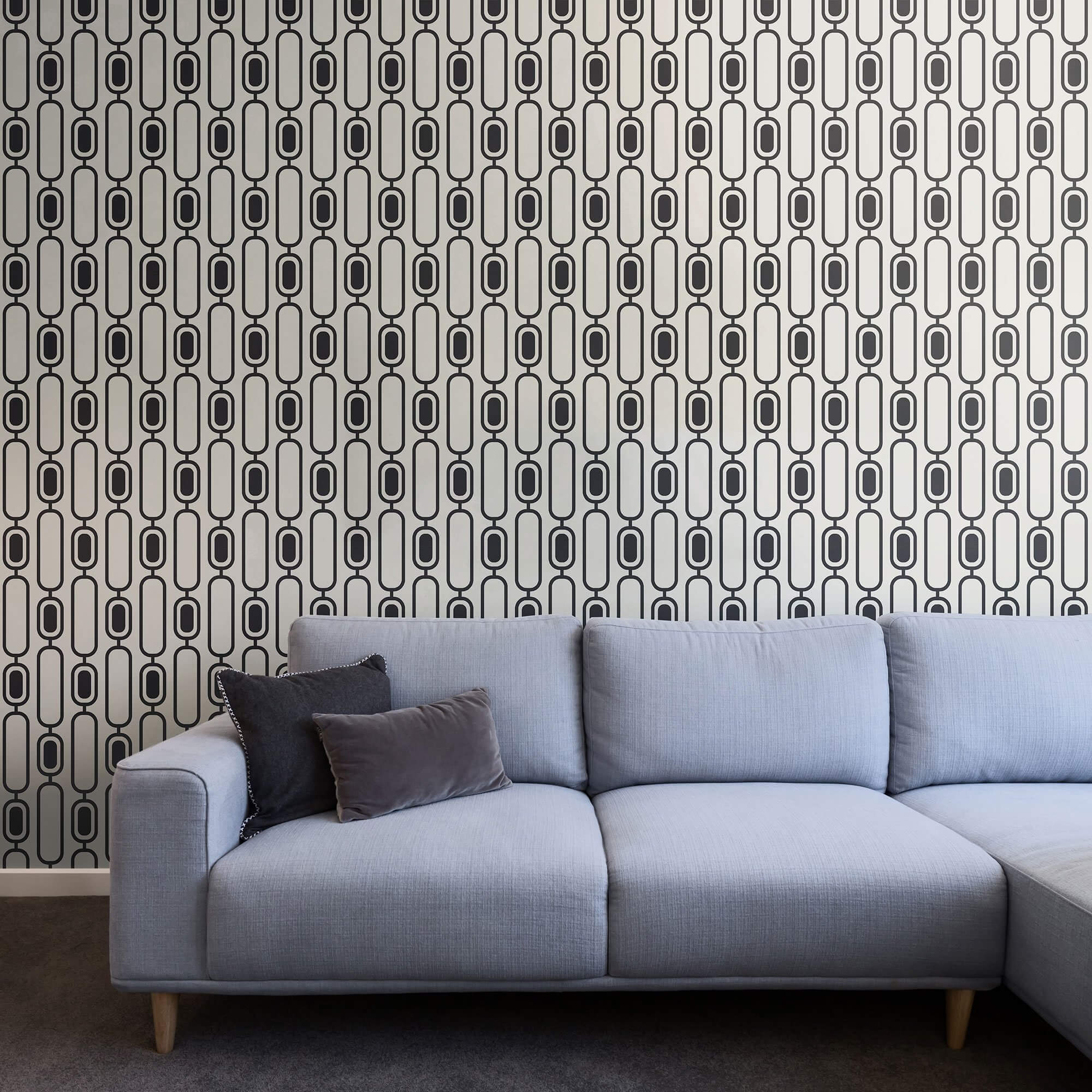 Black and White Geometric Peel and Stick Removable Wallpaper - Self-Adhesive Decorative Wall Covering for Bedroom, Living Room, Nursery, and Office Decor