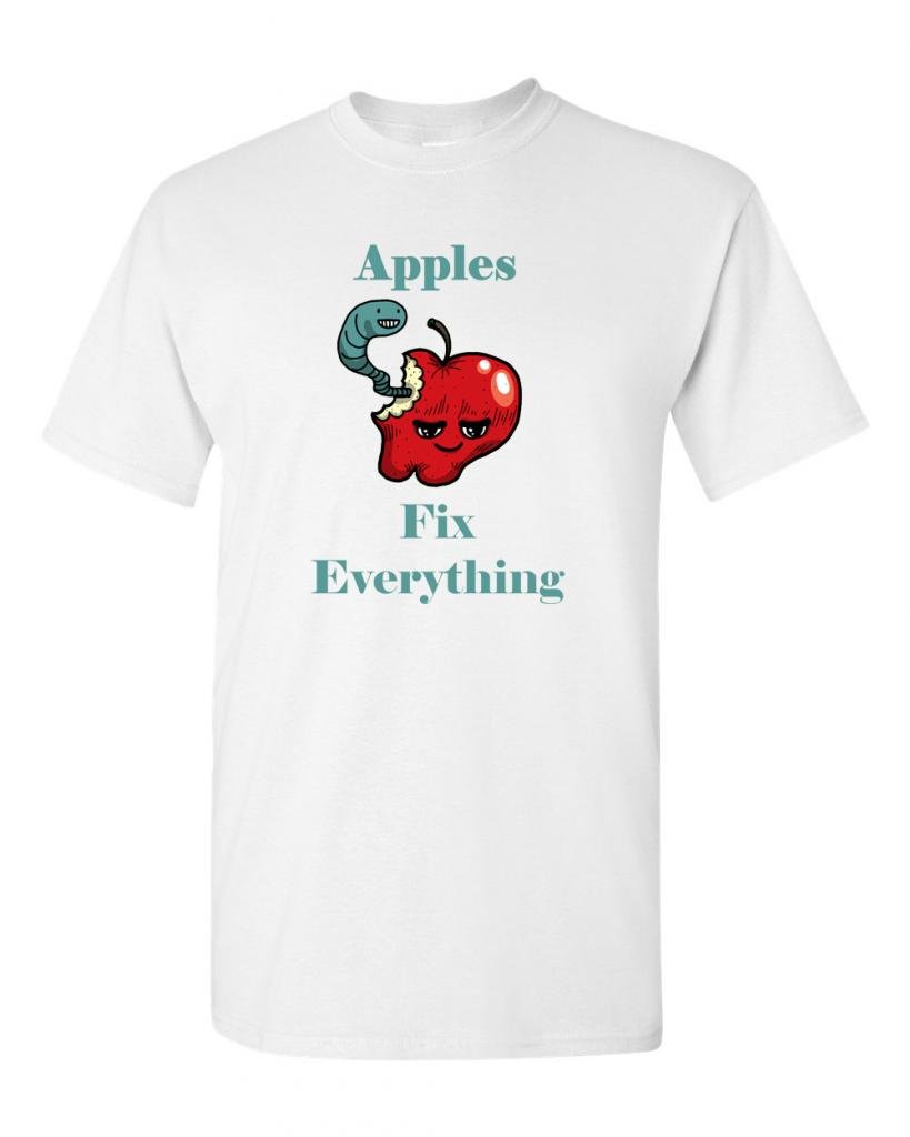 Apples Fix Everything Funny Adult T-Shirt - Trendy Graphic Tee for Casual Wear, Gifts & Everyday Outfits