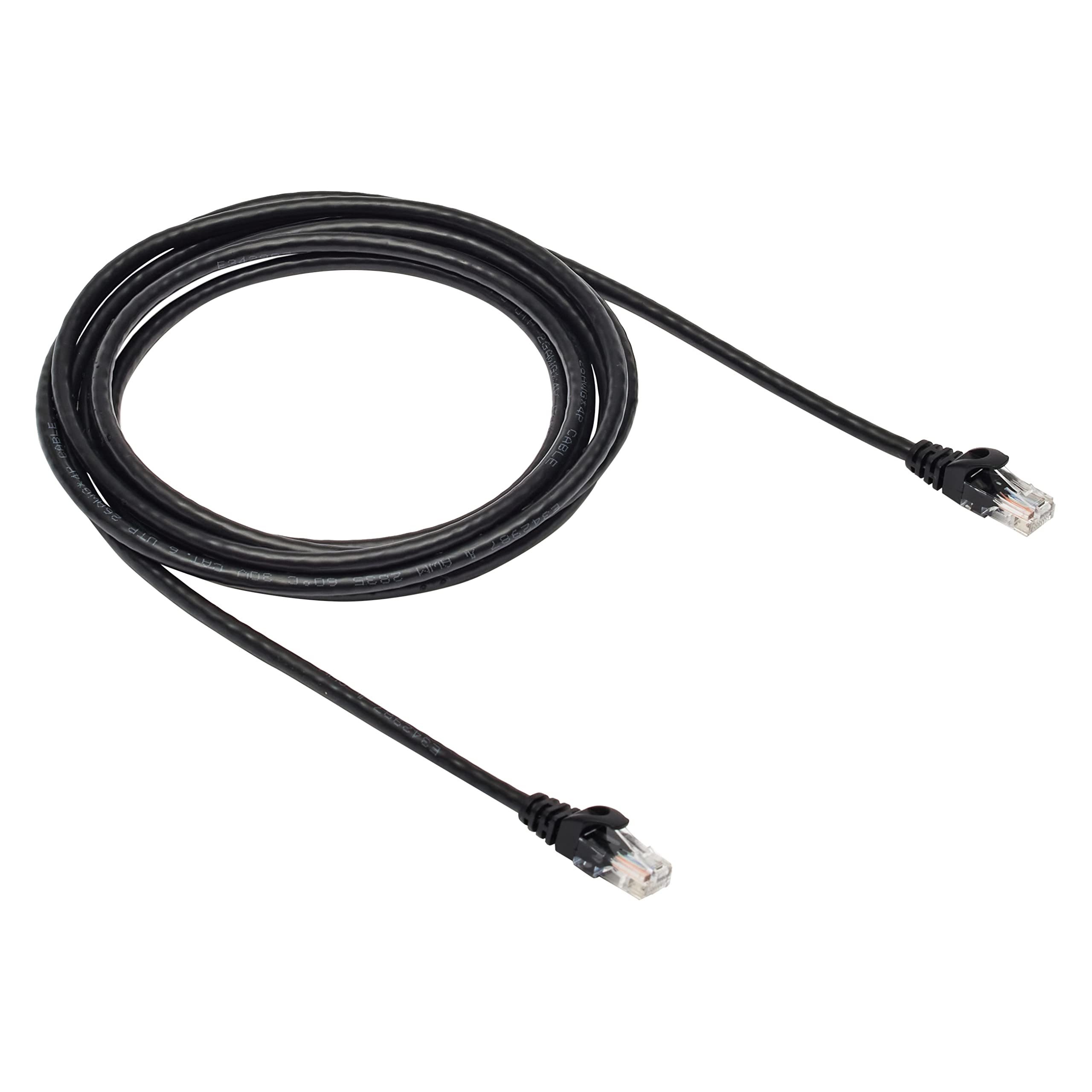 Amazon Basics RJ45 Cat 6 Ethernet Patch Cable - 10Gbps High-Speed, 250MHz, Snagless Design - 10 Foot Black Network Cable for Printer, Router, Modem, Gaming & Home Office Setup