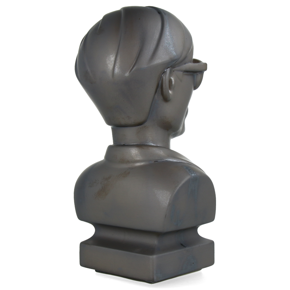 Andy Warhol Ceramic Bust Statue - 1960s Retro ASH GOLD Art Decor | Pop Art Collectible for Home & Office Display