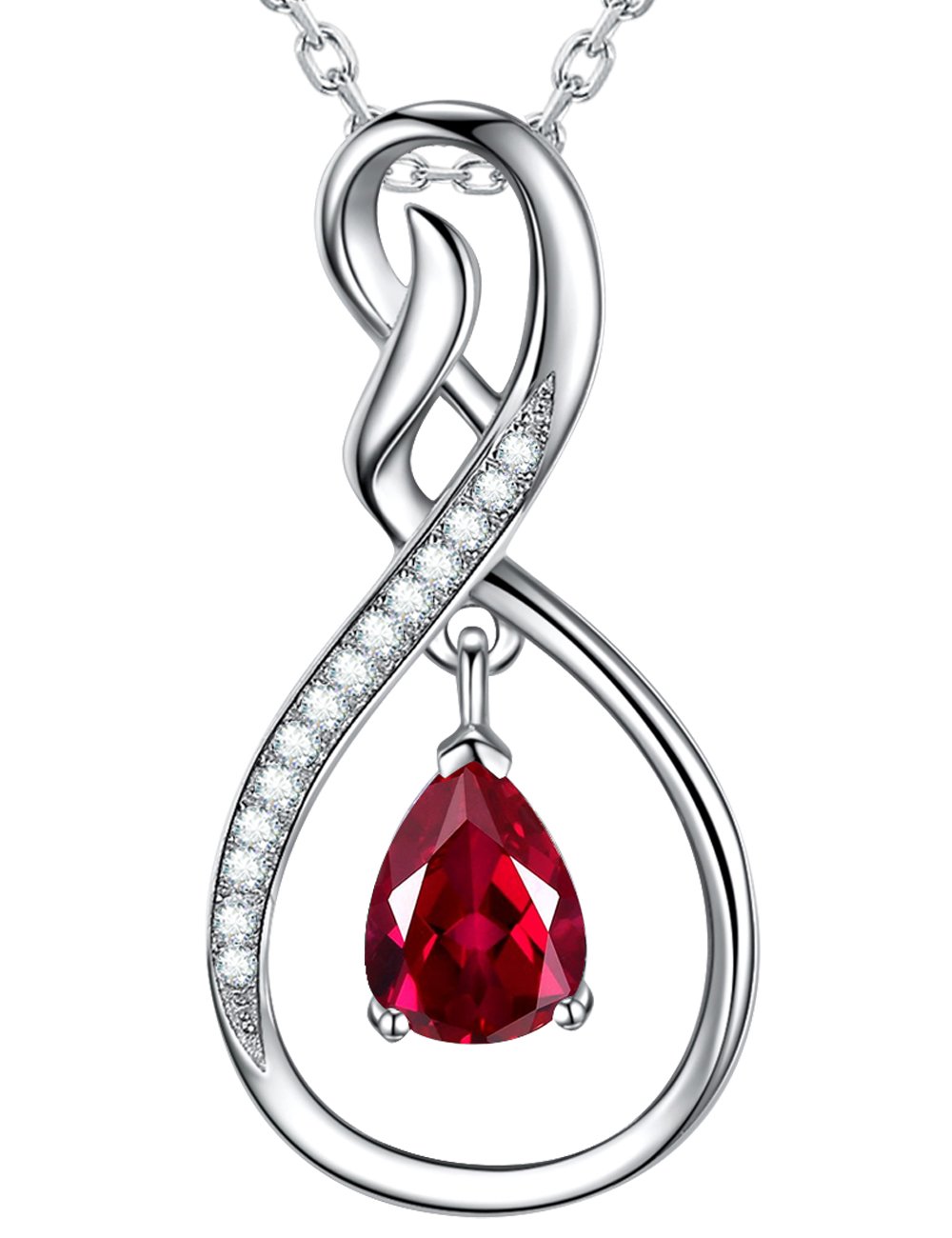 April May Birthstone Necklace for Women - Forever Love Infinity Pendant with Simulated Diamond & Emerald - 925 Sterling Silver Jewelry Gift for Wife, Mom, Her | Perfect for Birthday, Anniversary & Special Occasions