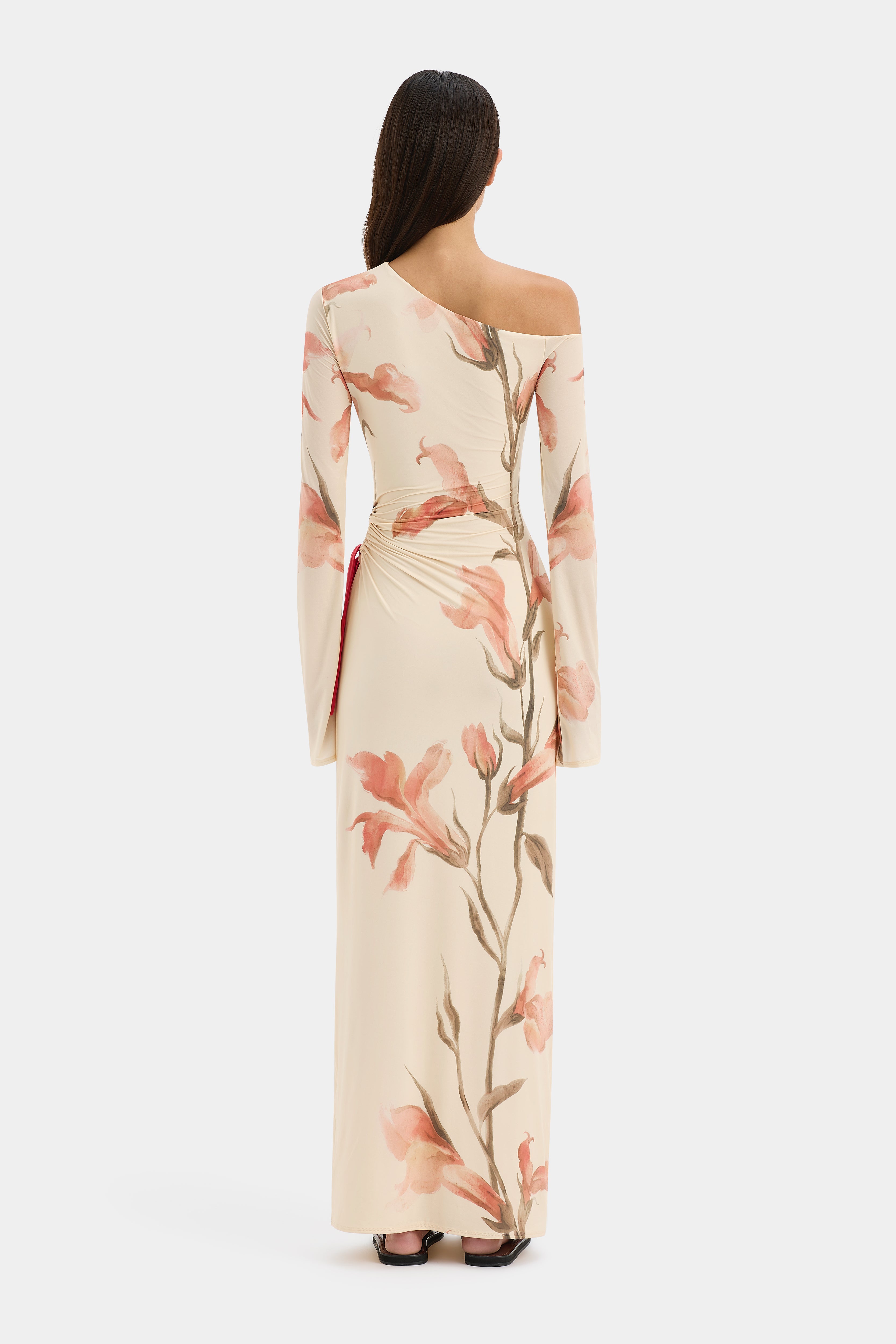 Hana Tie Maxi Dress - Flowy Summer Beach Dress for Women, Boho Floral Print Long Dress with Side Slit - Perfect for Vacations, Weddings & Outdoor Events