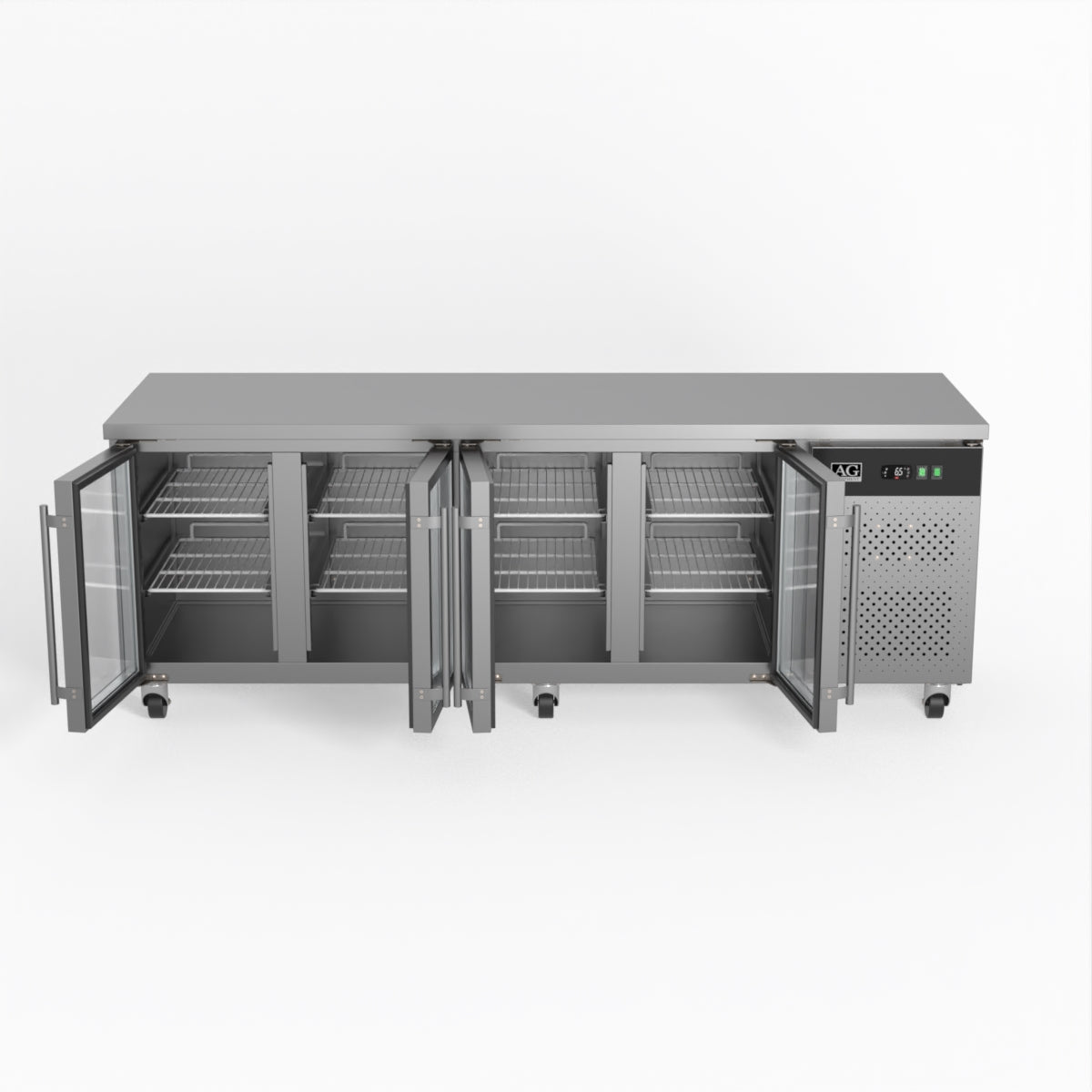 AG 4 Glass Door Commercial Worktop Refrigerator - Under Counter Fridge for Restaurants, Bars & Kitchens | Perfect for Food Storage & Beverage Cooling