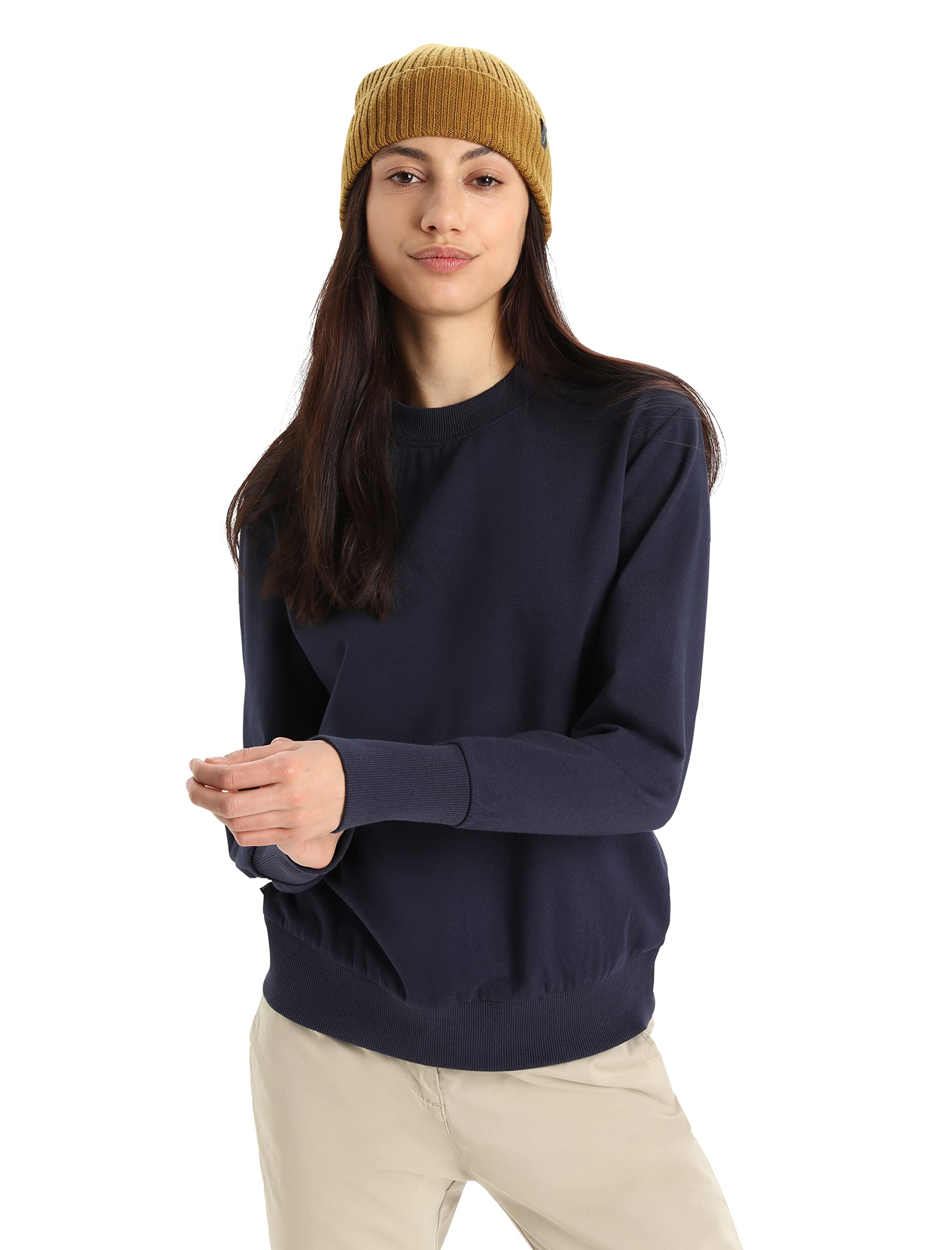 Icebreaker Merino Women's Central Long Sleeve Wool Sweatshirt - Soft & Warm Casual Pullover for Lounge, Travel & Outdoor Activities