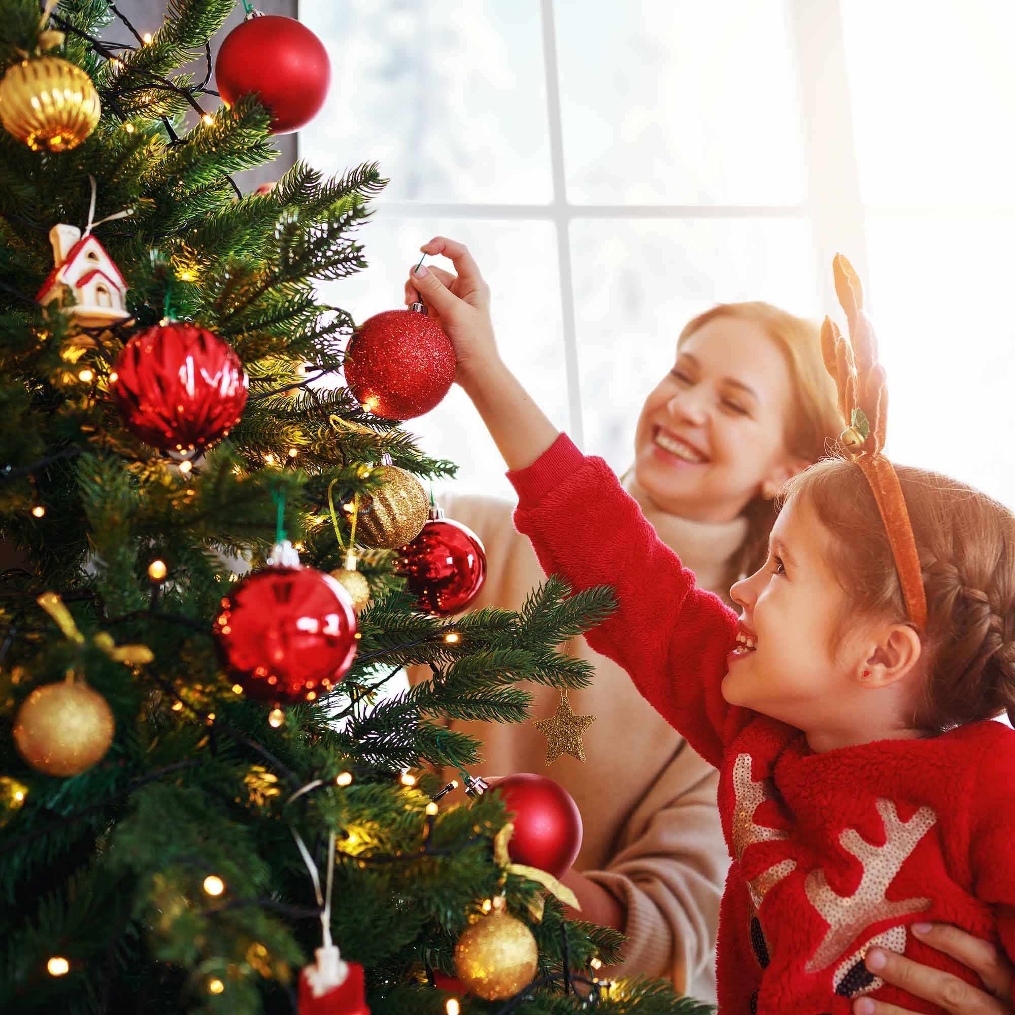 7ft Pre-Lit Christmas Tree with Warm White LED Lights & PE/PVC Tips - Hinged Branches for Easy Setup | Perfect for Living Room, Office, and Holiday Decorations