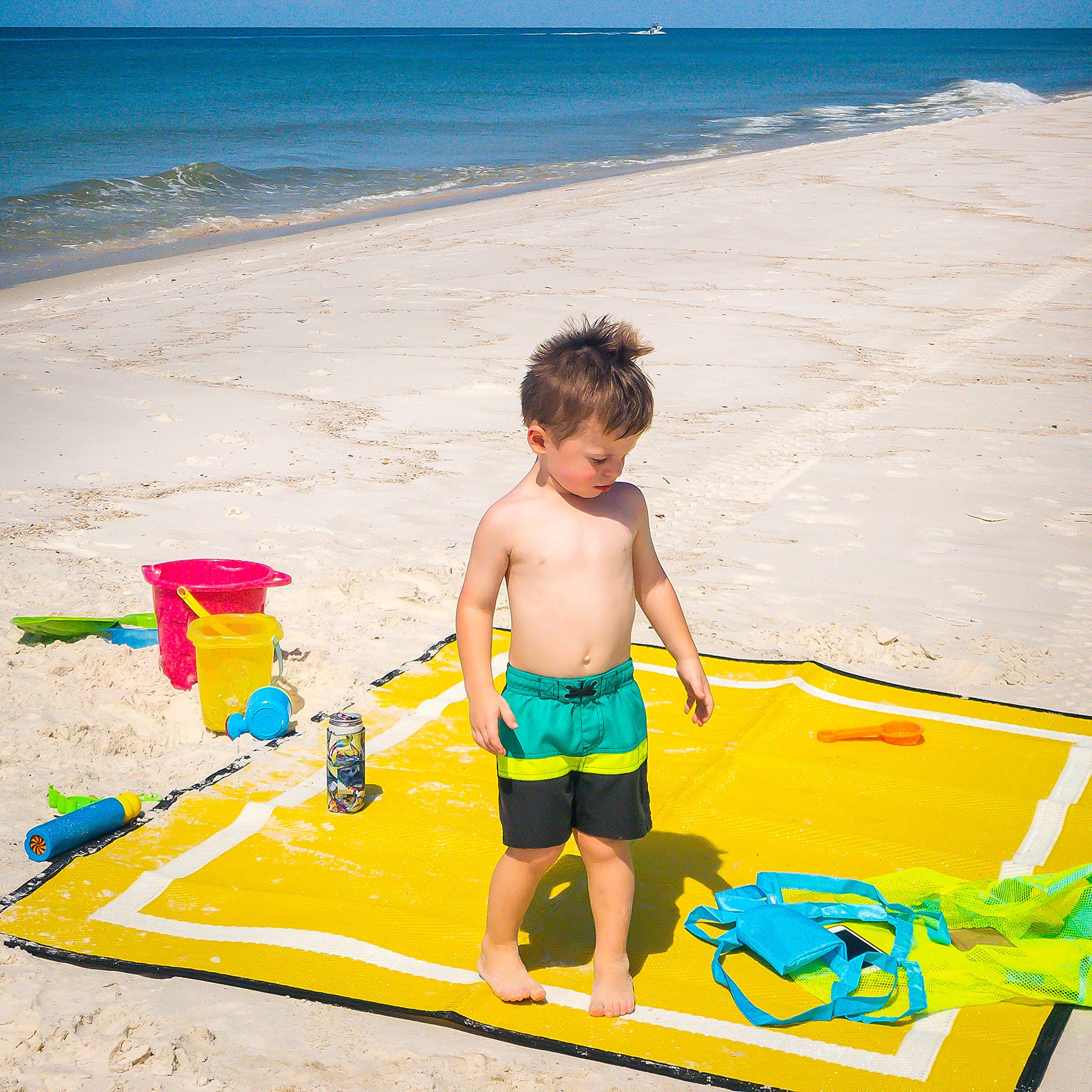 Eco-Friendly Recycled Plastic Outdoor Mat - Waterproof & Lightweight for Beach, Camping, Picnics, RV Travel & Backyard Use | Perfect Sand-Resistant Ground Cover for Outdoor Adventures