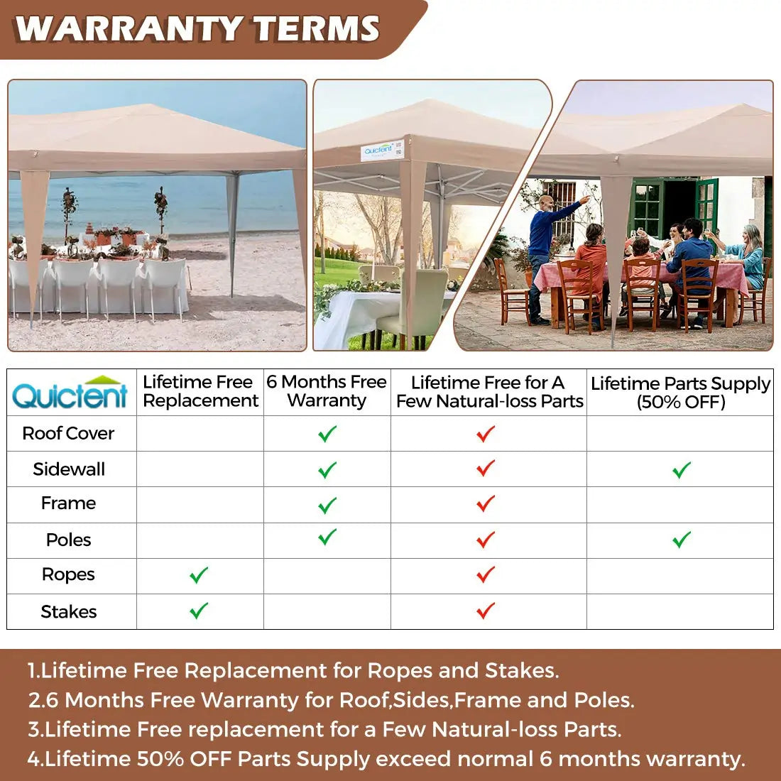 Quictent 10' x 20' EZ Pop Up Canopy Tent - Instant Shelter for Outdoor Events, Parties, Camping & Beach - Waterproof & UV Protection