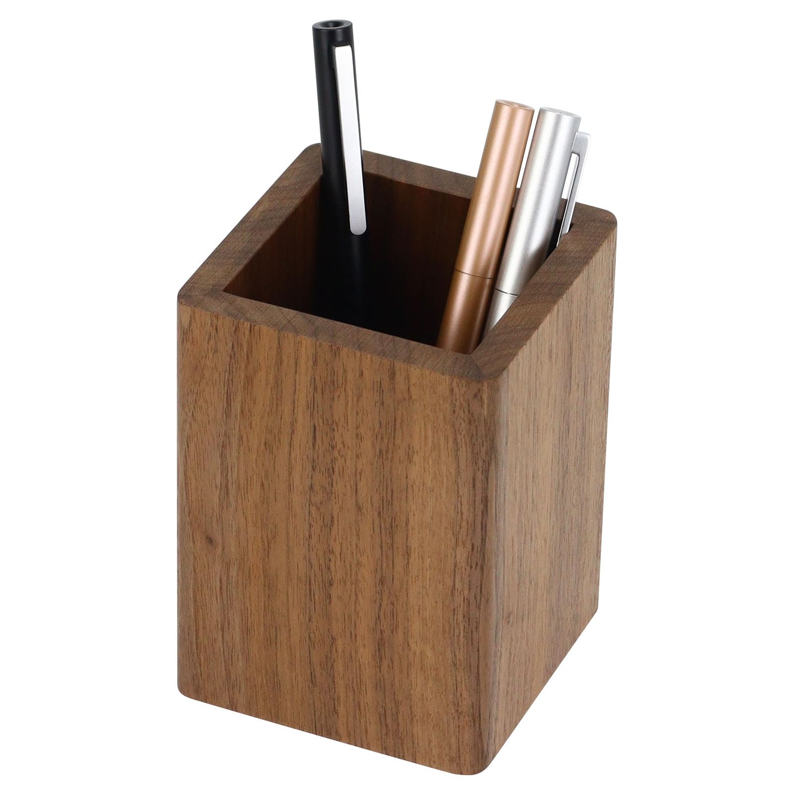 Premium Black Walnut Wood Pencil Holder - Handcrafted Desk Organizer for Pens, Pencils & Office Supplies | Stylish Wooden Storage Box for Home, Office & Workspace (Perfect Gift for Professionals & Students)