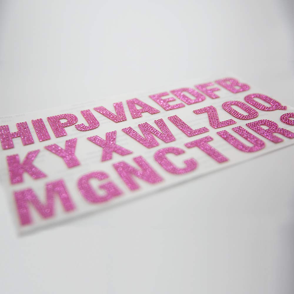 Glitter Rhinestone Alphabet Letter Stickers - 26 Self-Adhesive Letters for DIY Crafts, Scrapbooking, Nail Art & Home Decor (Pink) - Perfect for Party Decorations, Gift Wrapping & Personalized Projects