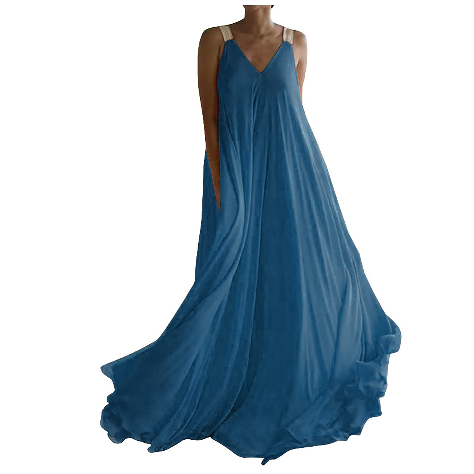 Women's Casual Loose Maxi Dress - Sleeveless Boho Floral Beach Dress for Summer | Perfect for Vacations, Beach Outings & Boho Chic Style