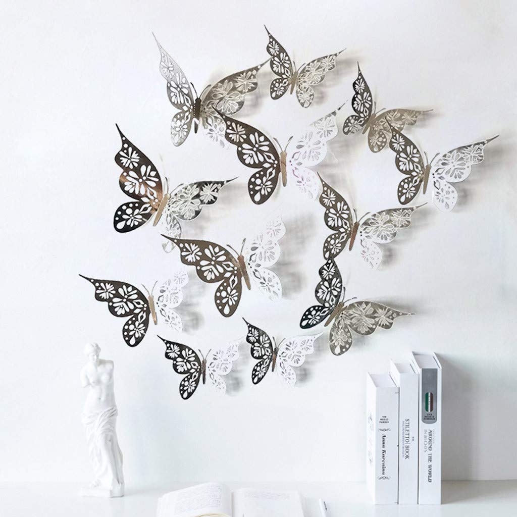 12pcs 3D Butterfly Wall Decals - Removable Stickers for Room Decor, Nursery, Classroom & Wedding | DIY Home Decor, Party Supplies & Fridge Stickers | Perfect for Kids Bedroom, School Projects & Gift Giving