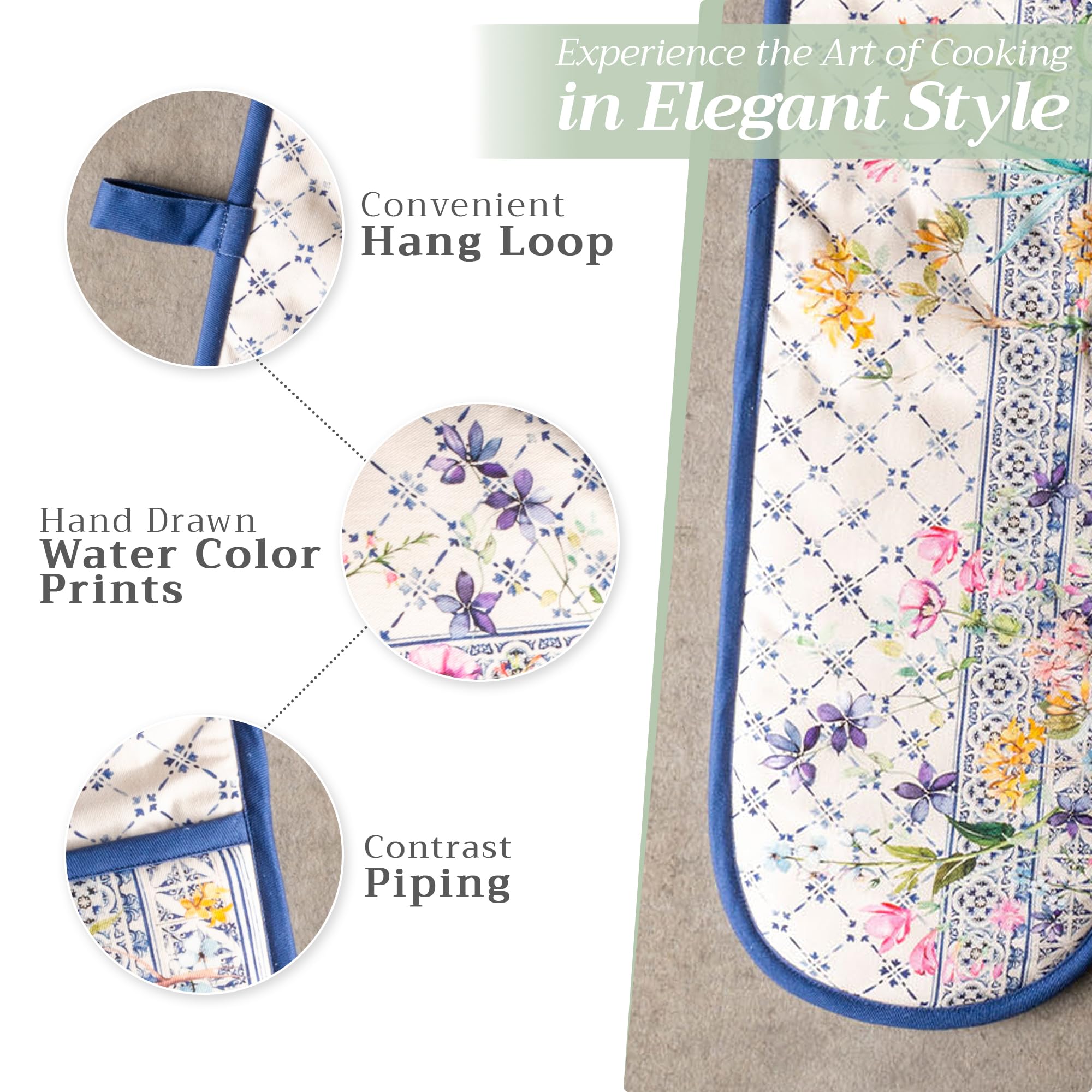 Hermès-Inspired Double Oven Mitts - 100% Cotton 7