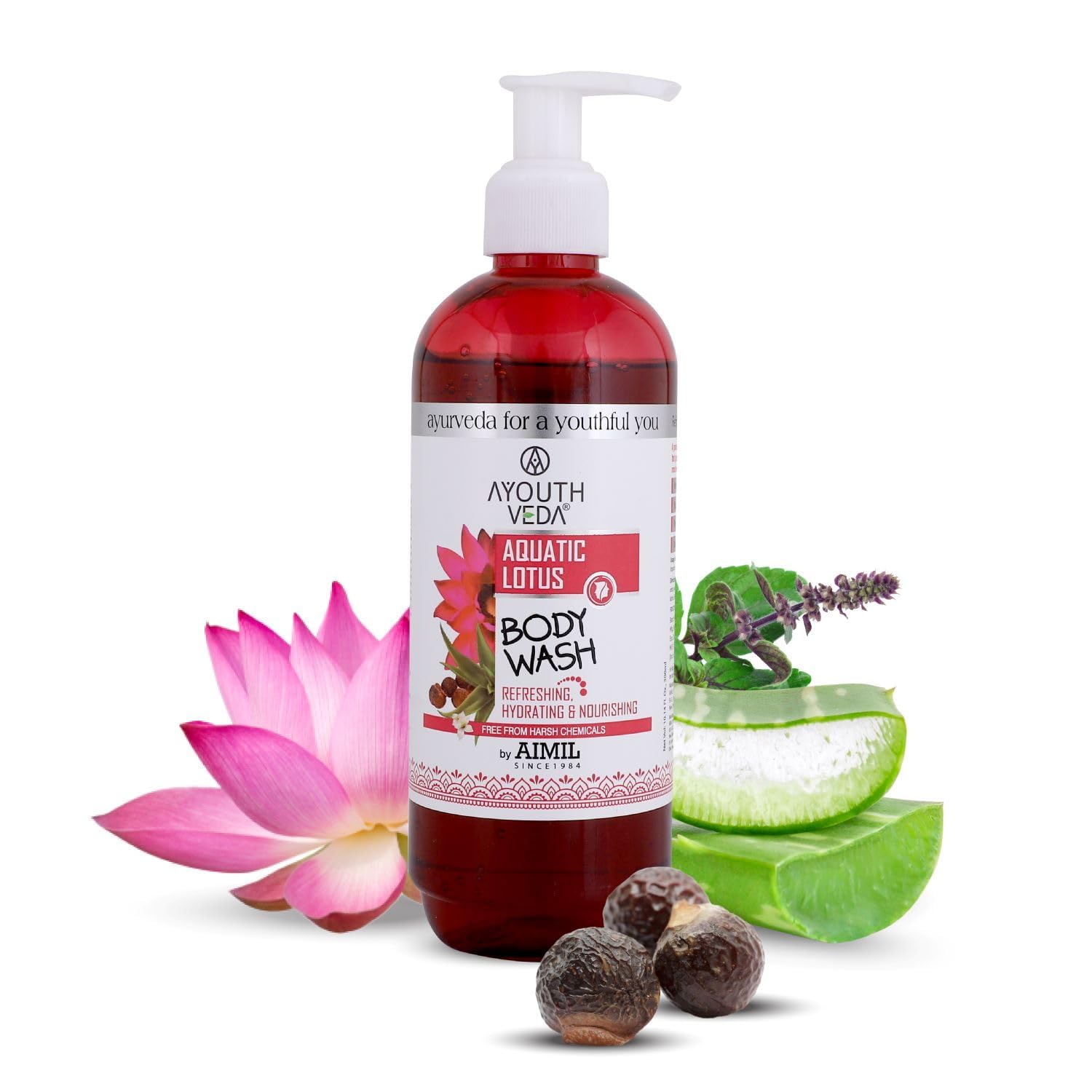 Aquatic Lotus Body Wash with Aloe Vera, Lotus & Holy Basil - Refreshing, Deep Cleansing & Hydrating Body Wash for Daily Use - 300ml (Pack of 1) - Perfect for Shower, Spa & Relaxation at Home
