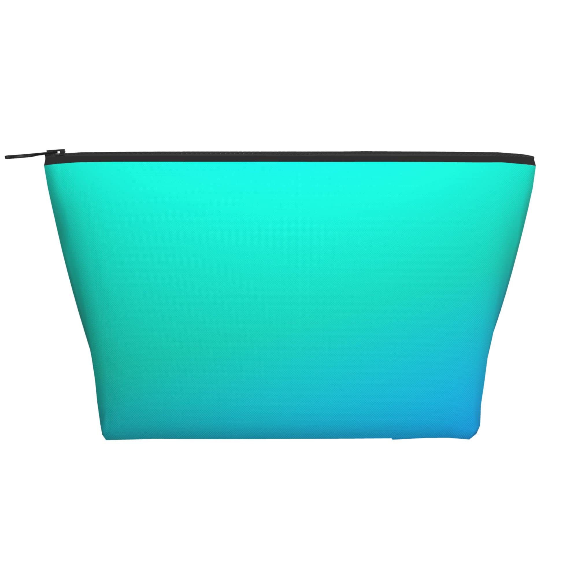 Turquoise Green Blue Travel Toiletry Bag - Waterproof Oxford Cosmetic Clutch & Coin Pouch for Women, Girls & Boys | Durable Portable Makeup Organizer for Vacation, Gym & Daily Use