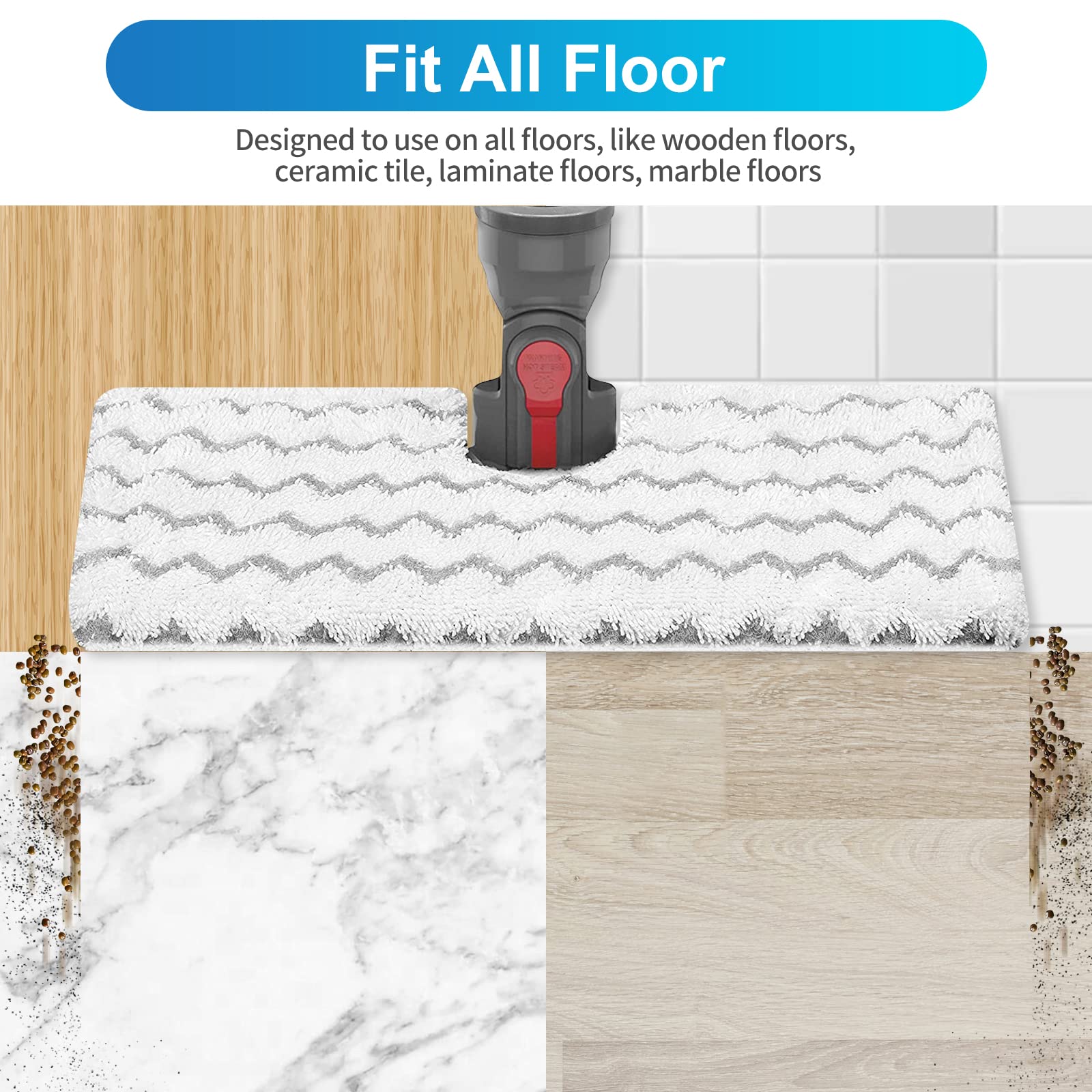 KEEPOW Washable Steam Mop Pads for Shark Genius Lift-Away Models S3973D/S5001/S5002/S5003D/S6001/S6002/S6003/S3973WM - 3 Pack Replacement Pads for Hard Floor Cleaning | Perfect for Tile, Laminate & Wood Floors